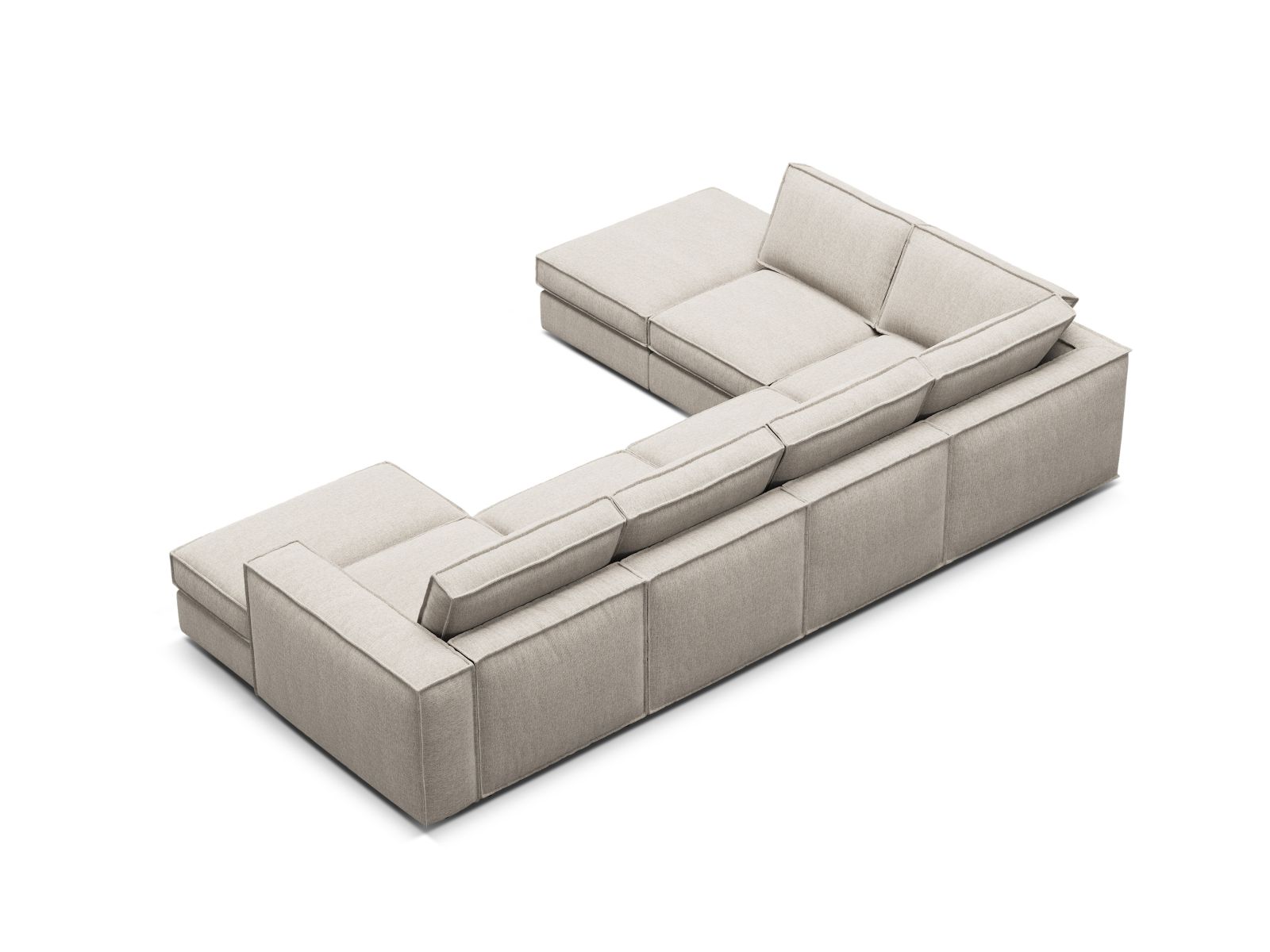 Modular Panoramic Left Corner Sofa, "Pola", 5 Seats, 362x259x88