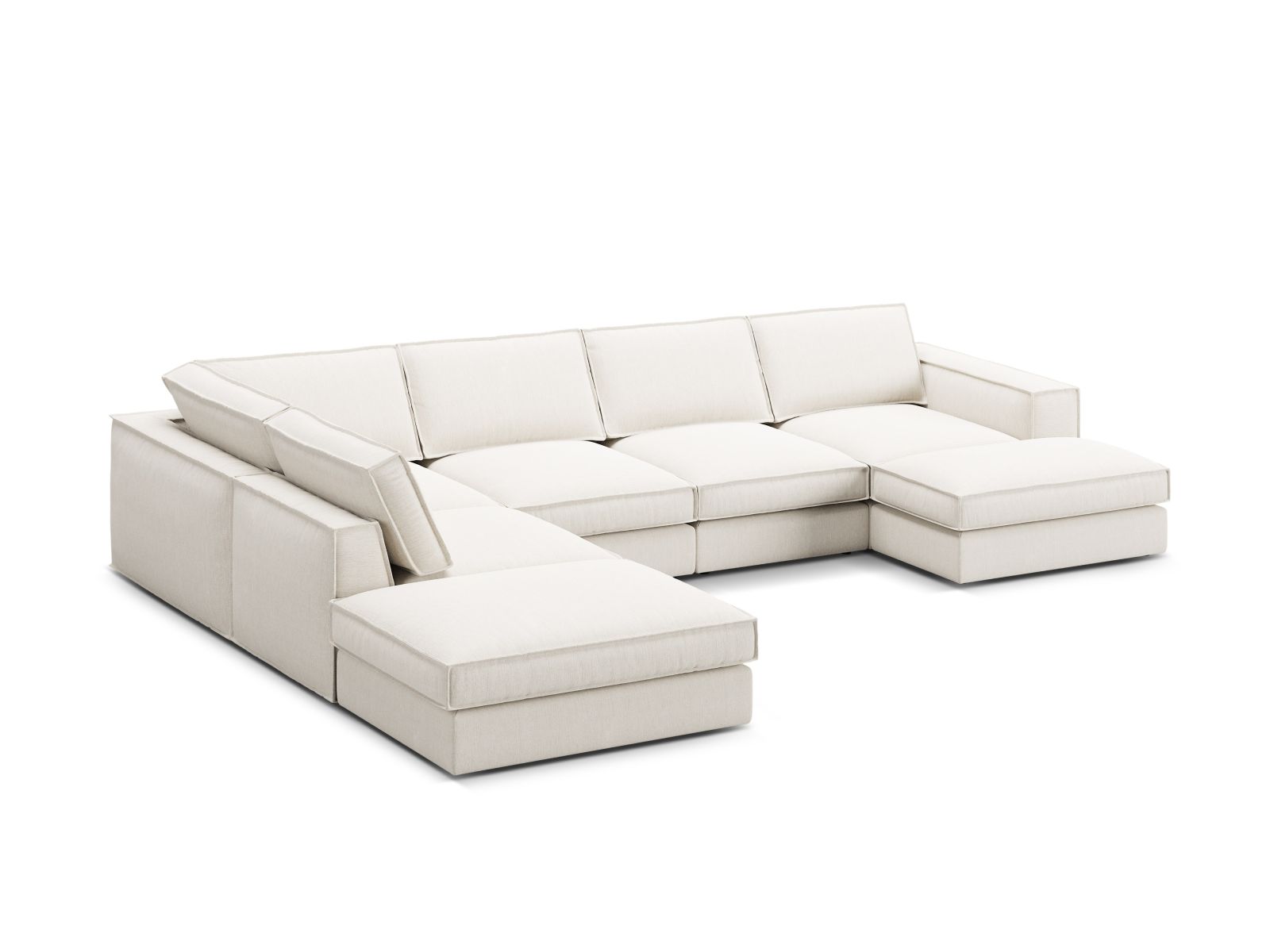 Modular Panoramic Left Corner Sofa, "Pola", 5 Seats, 362x259x88
