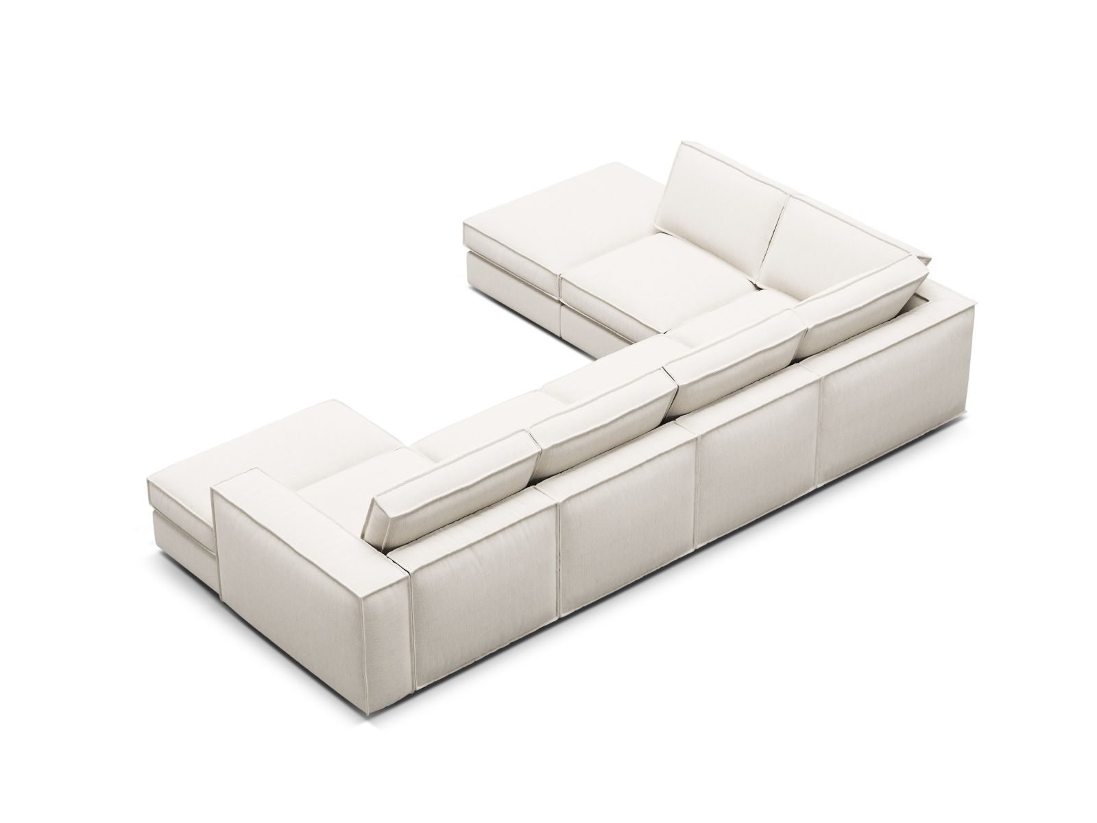 Modular Panoramic Left Corner Sofa, "Pola", 5 Seats, 362x259x88