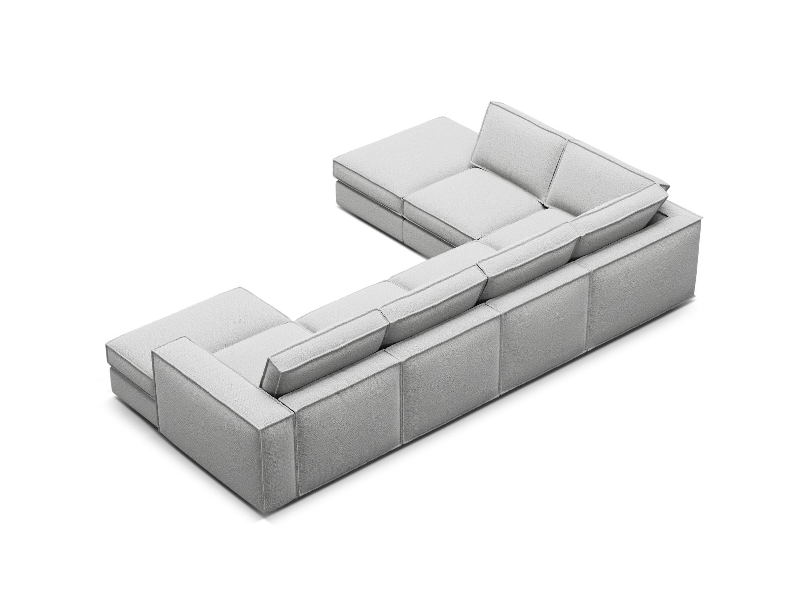 Modular Panoramic Left Corner Sofa, "Pola", 5 Seats, 362x259x88