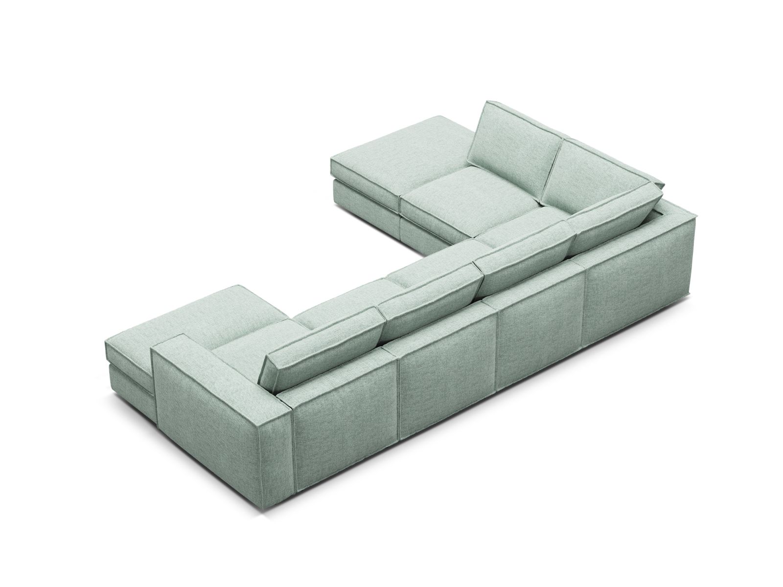 Modular Panoramic Left Corner Sofa, "Pola", 5 Seats, 362x259x88
