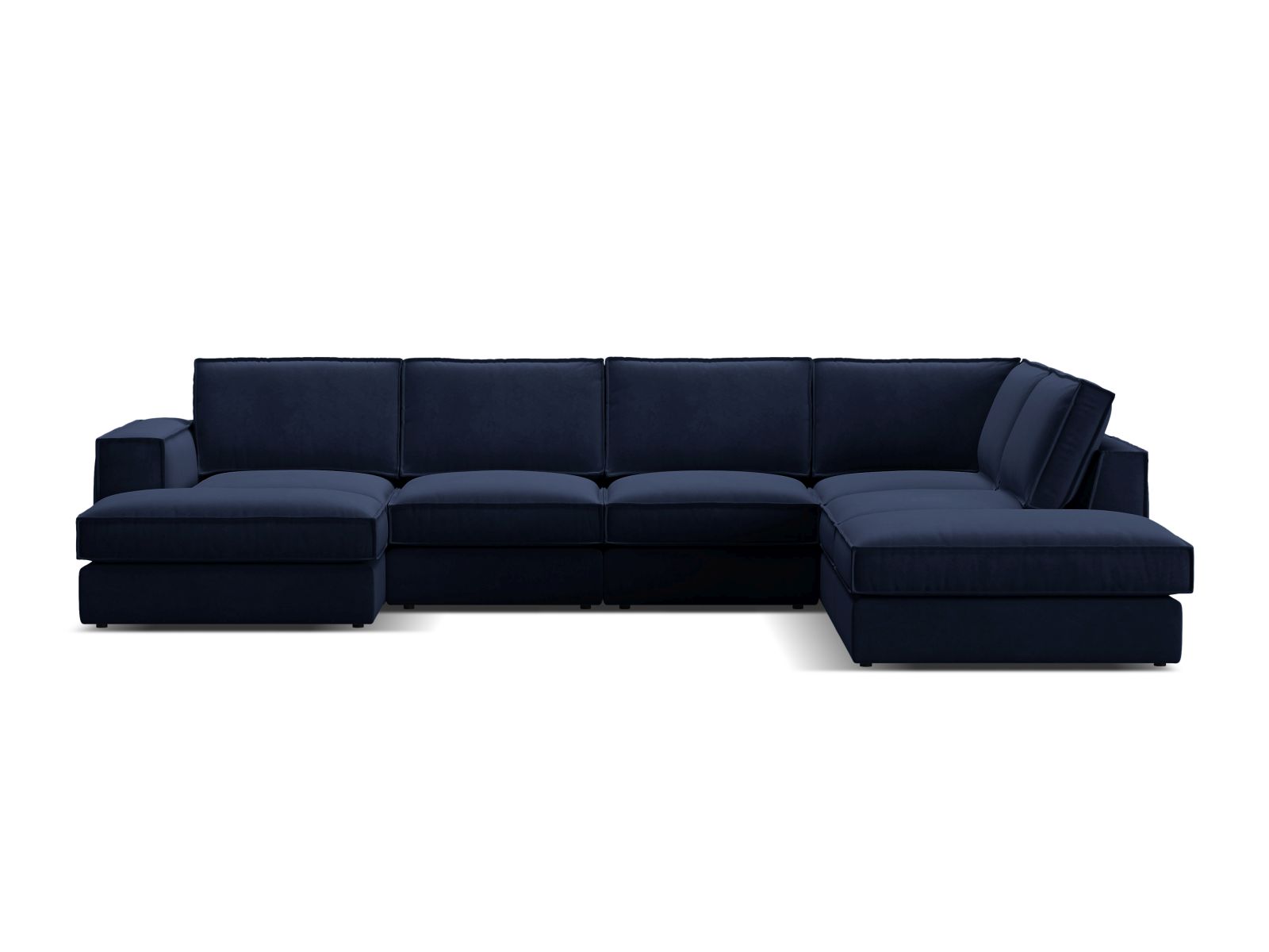 Velvet Modular Panoramic Right Corner Sofa, "Pola", 5 Seats, 362x259x88