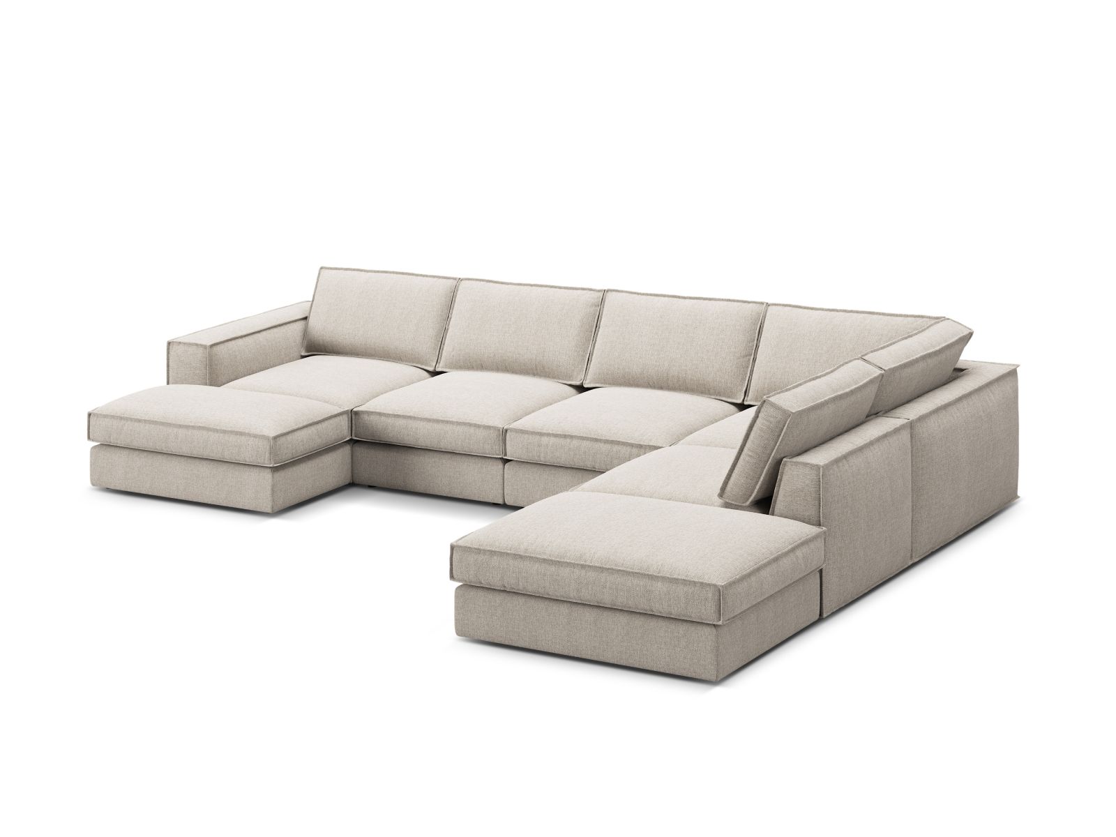 Modular Panoramic Right Corner Sofa, "Pola", 5 Seats, 362x259x88