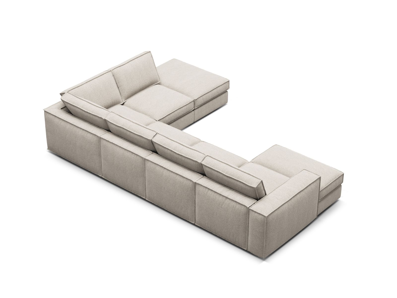Modular Panoramic Right Corner Sofa, "Pola", 5 Seats, 362x259x88