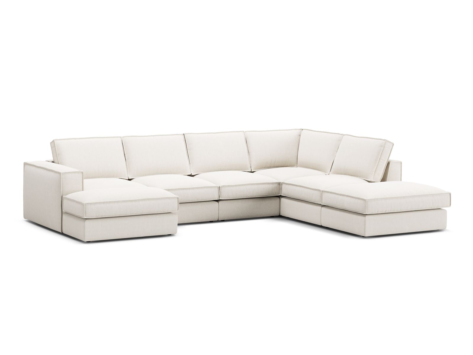 Modular Panoramic Right Corner Sofa, "Pola", 5 Seats, 362x259x88