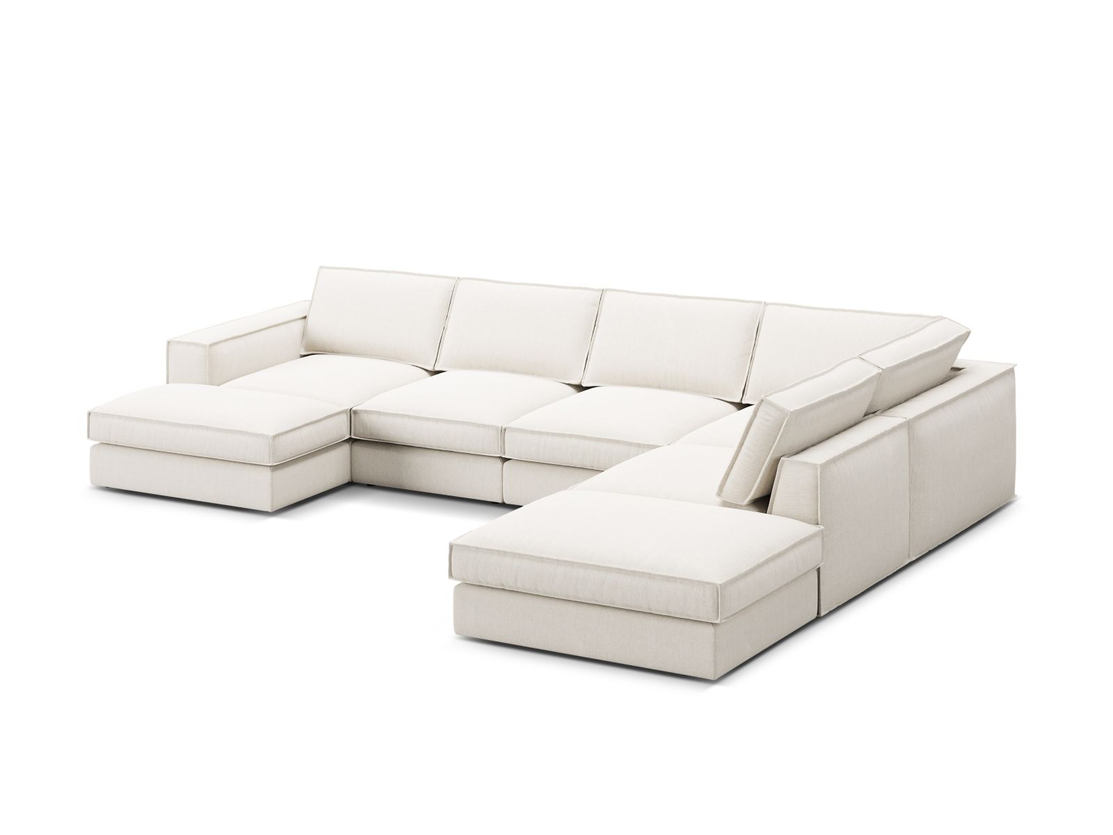 Modular Panoramic Right Corner Sofa, "Pola", 5 Seats, 362x259x88