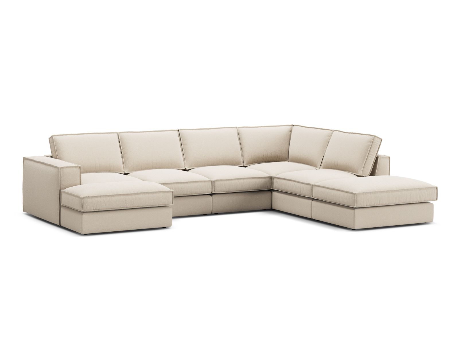 Modular Panoramic Right Corner Sofa, "Pola", 5 Seats, 362x259x88