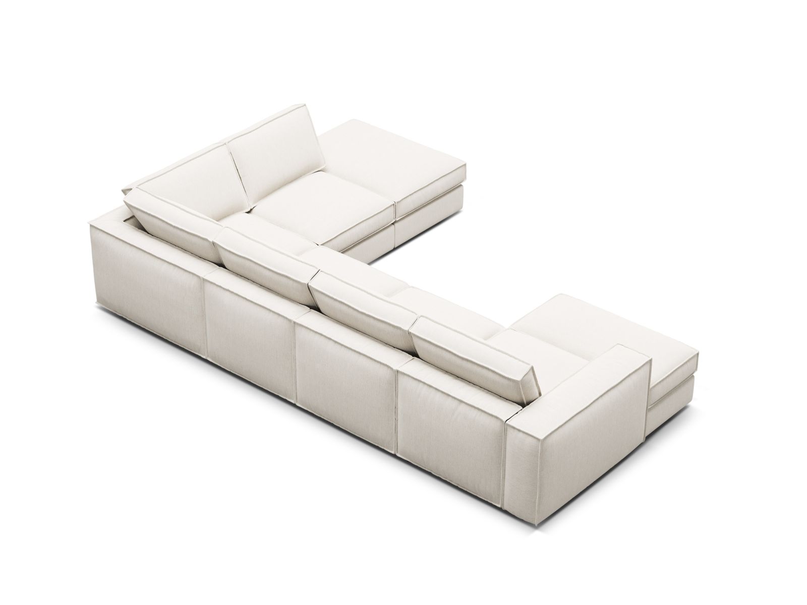 Modular Panoramic Right Corner Sofa, "Pola", 5 Seats, 362x259x88