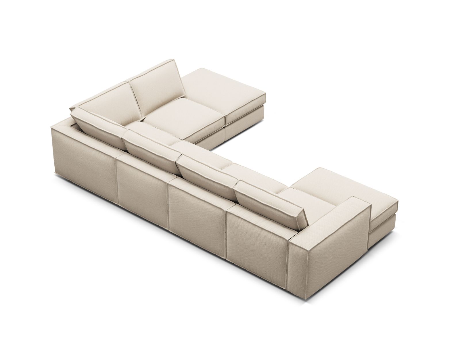 Modular Panoramic Right Corner Sofa, "Pola", 5 Seats, 362x259x88