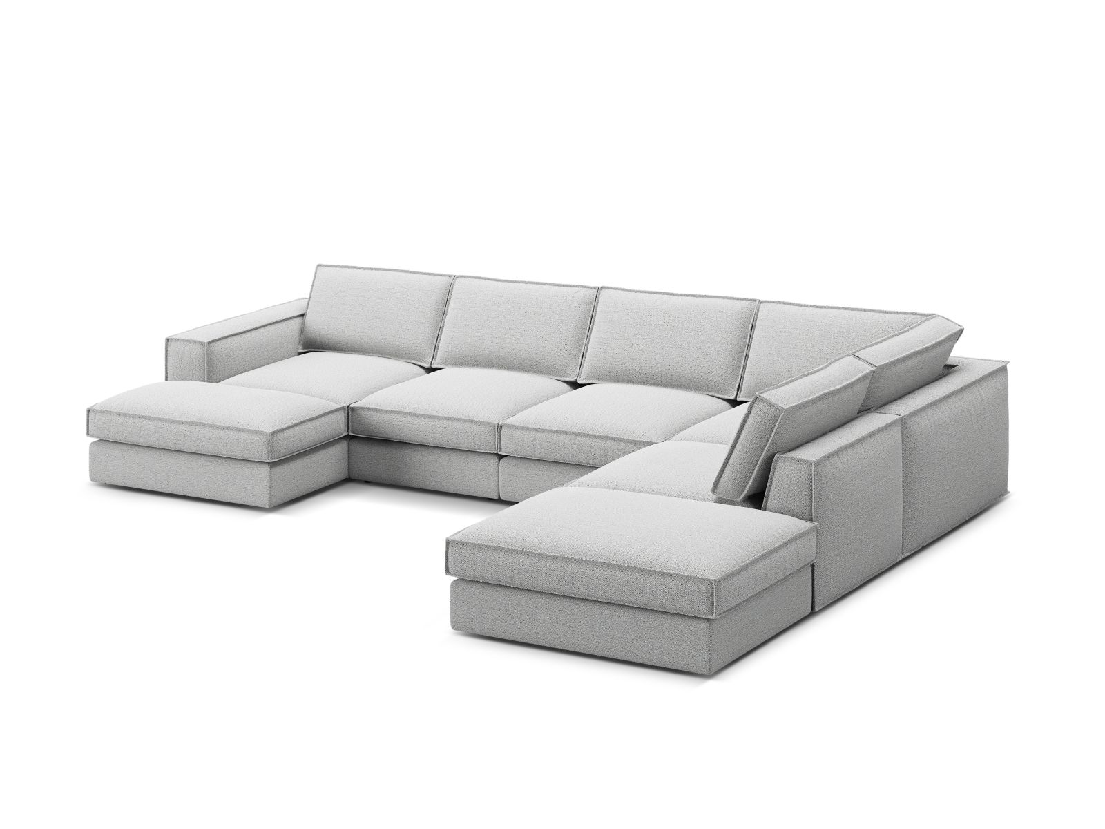 Modular Panoramic Right Corner Sofa, "Pola", 5 Seats, 362x259x88