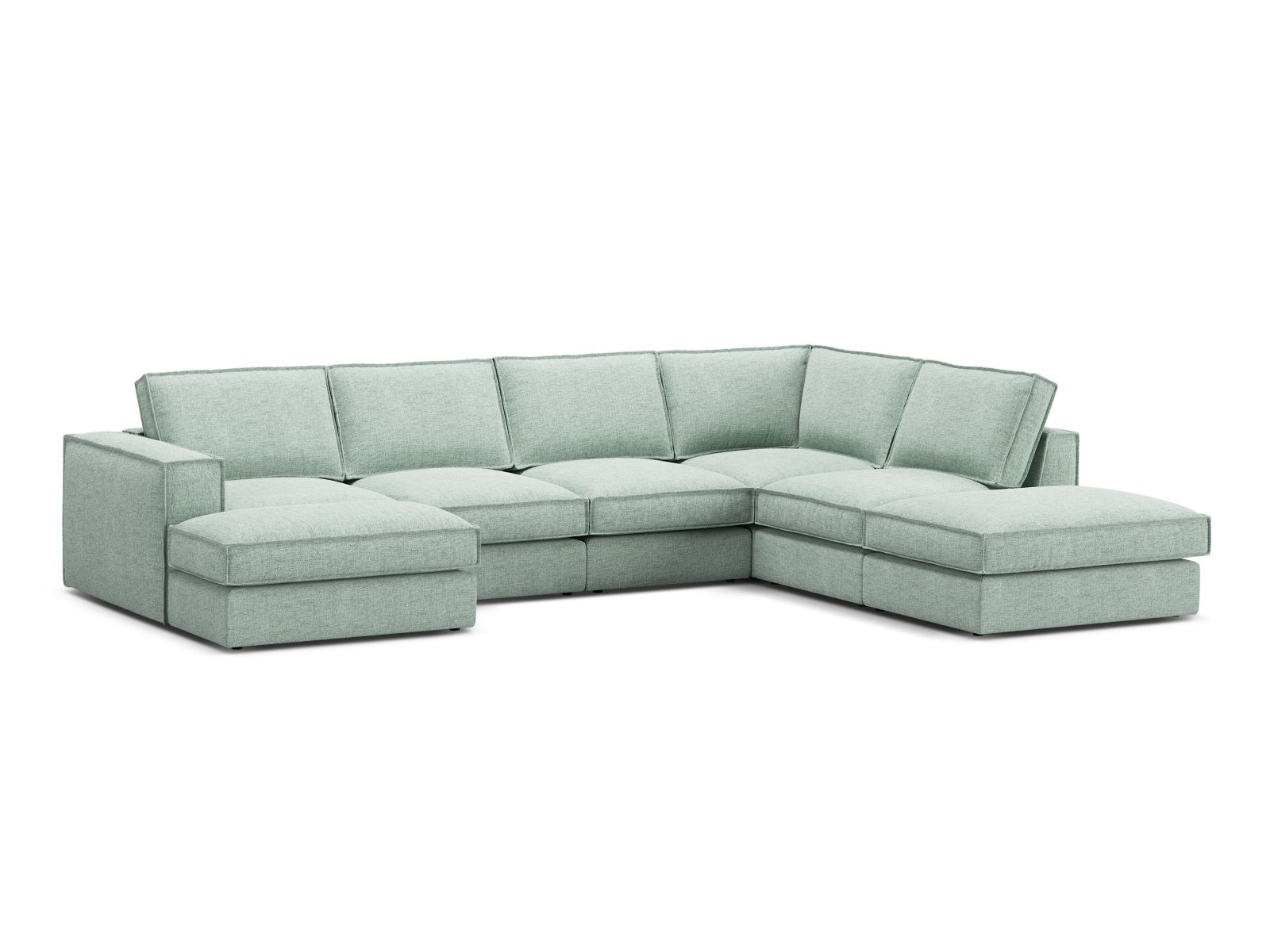 Modular Panoramic Right Corner Sofa, "Pola", 5 Seats, 362x259x88