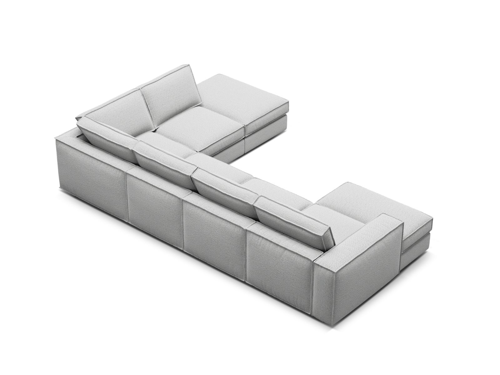 Modular Panoramic Right Corner Sofa, "Pola", 5 Seats, 362x259x88