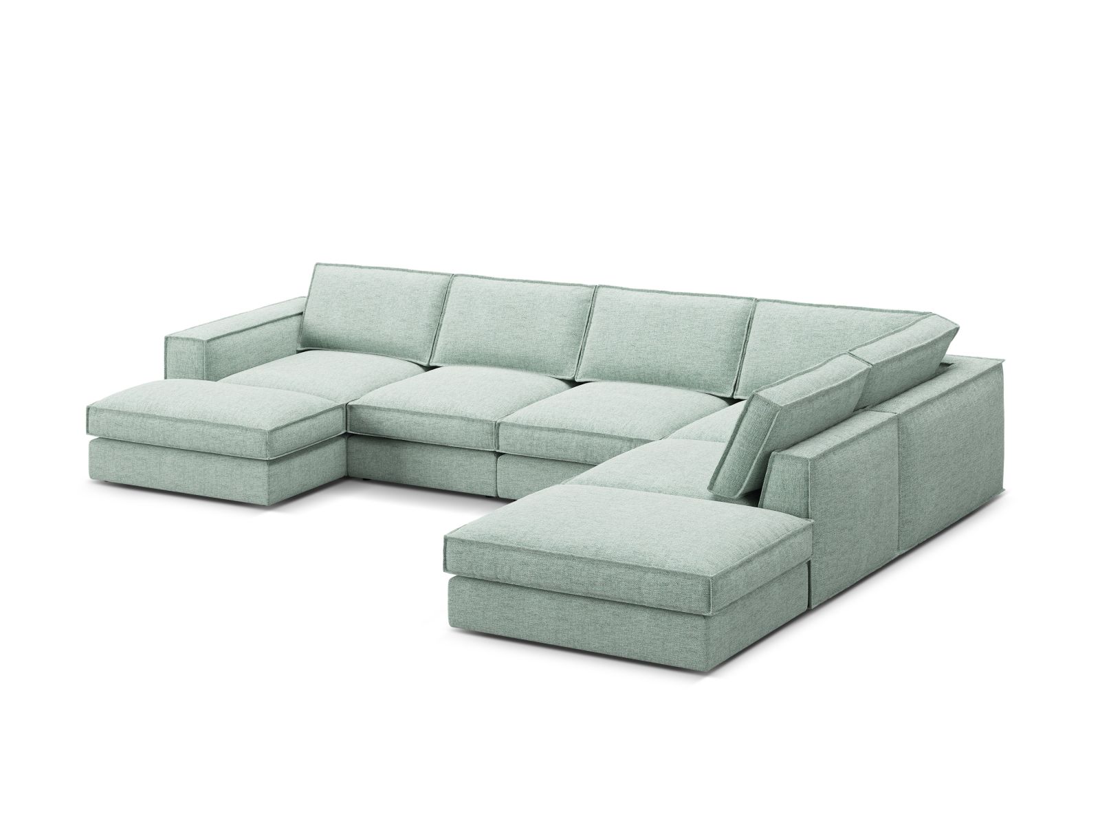 Modular Panoramic Right Corner Sofa, "Pola", 5 Seats, 362x259x88
