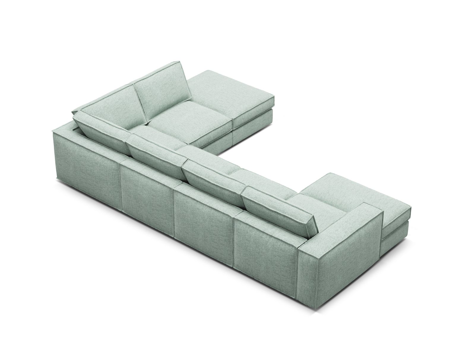 Modular Panoramic Right Corner Sofa, "Pola", 5 Seats, 362x259x88