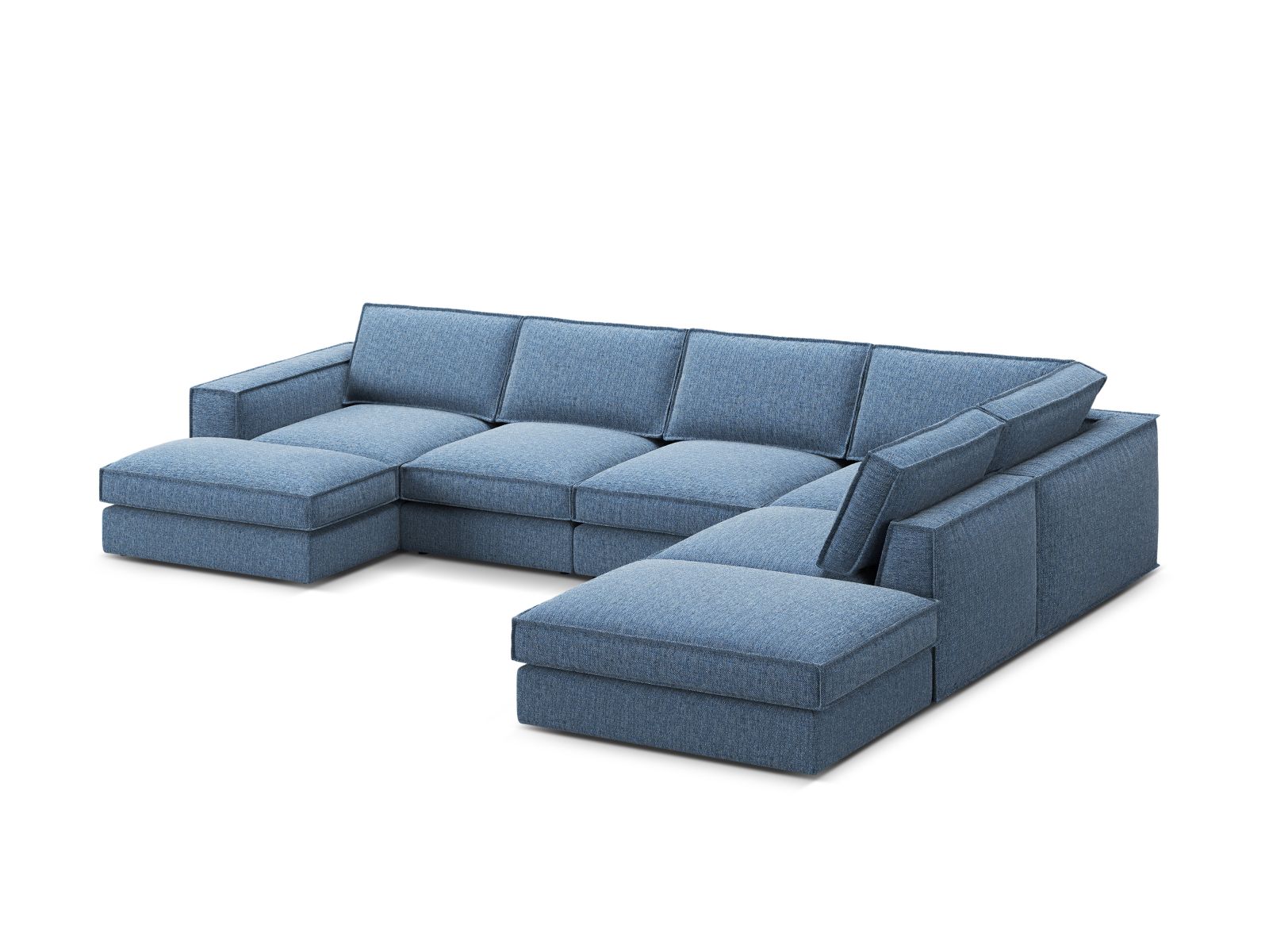 Modular Panoramic Right Corner Sofa, "Pola", 5 Seats, 362x259x88