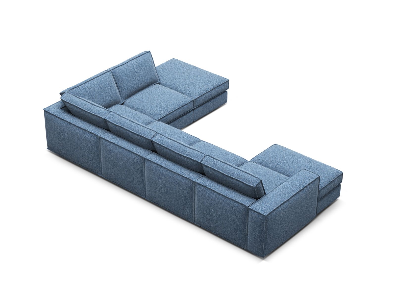 Modular Panoramic Right Corner Sofa, "Pola", 5 Seats, 362x259x88