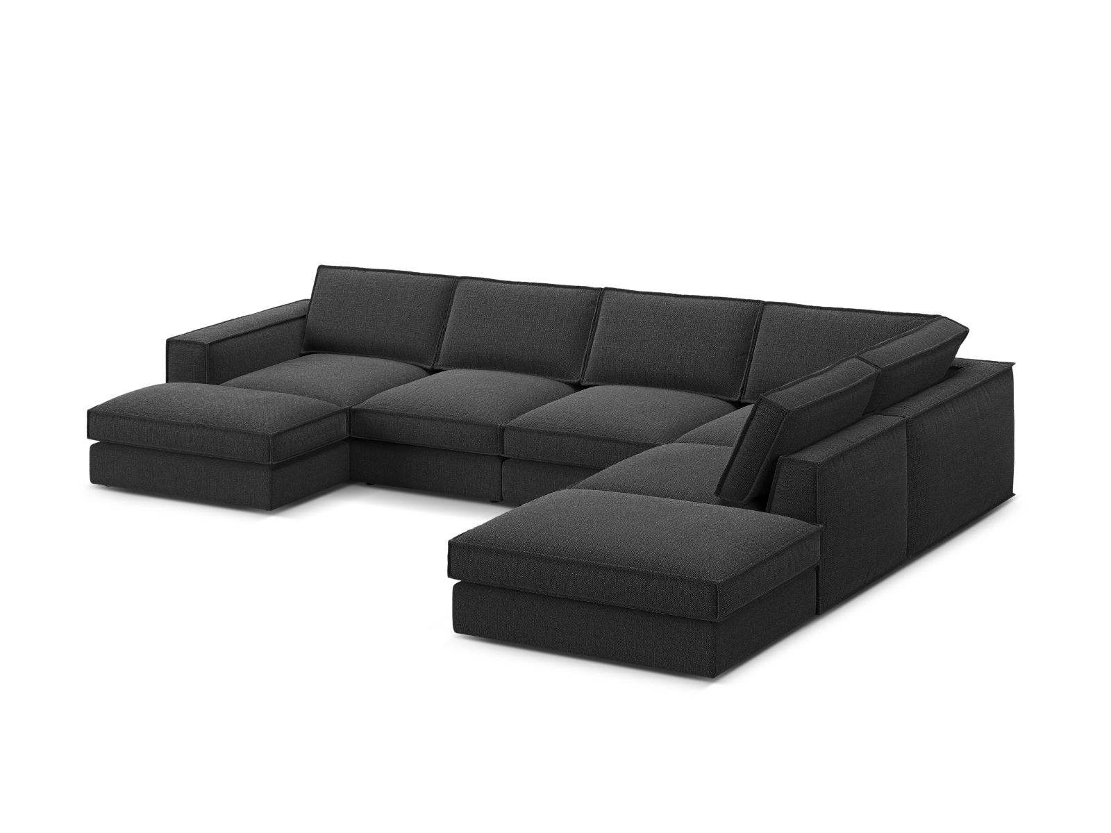 Modular Panoramic Right Corner Sofa, "Pola", 5 Seats, 362x259x88