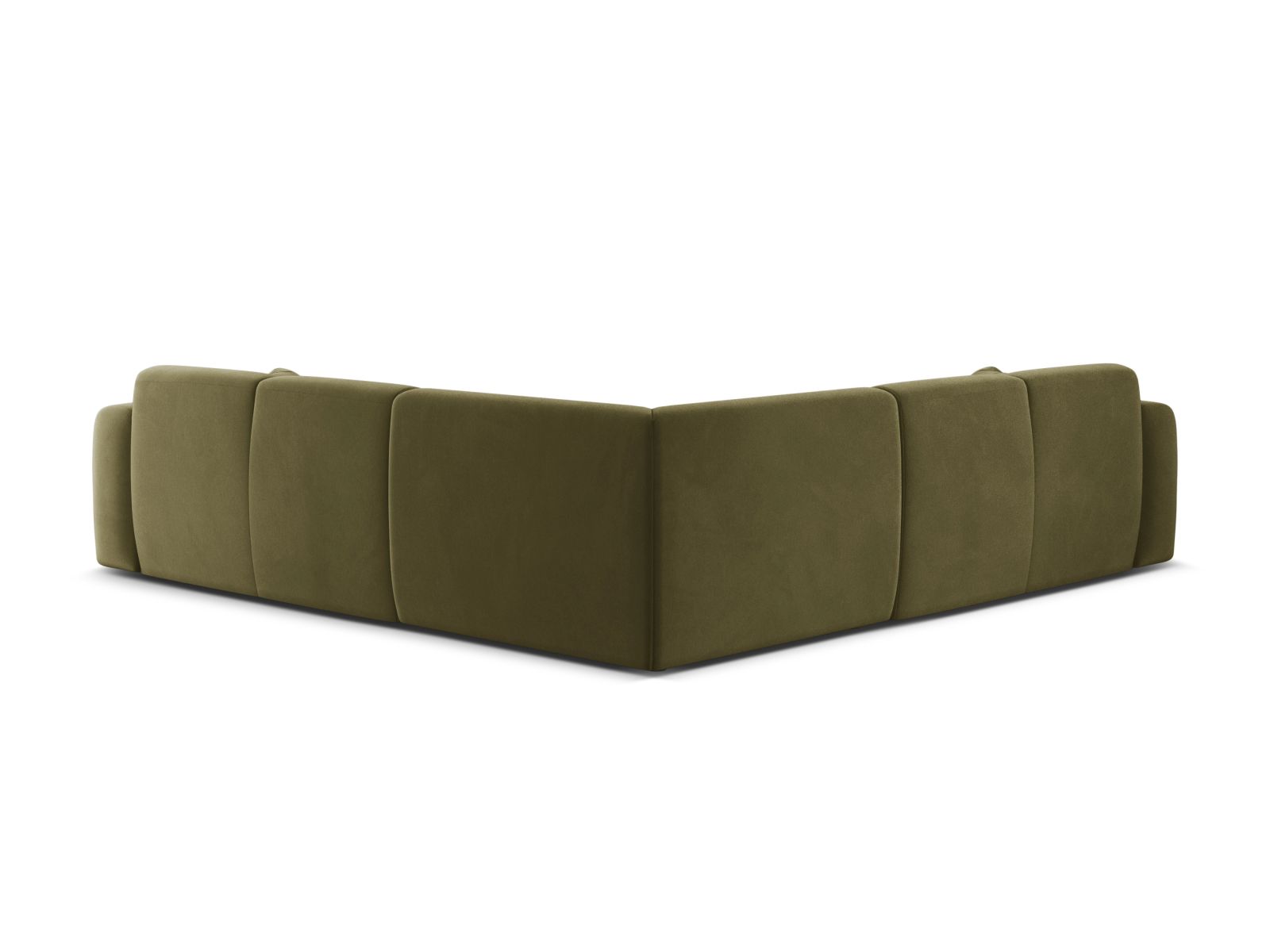 Velvet Symmetrical Corner Sofa, "Molino", 5 Seats, 252x252x72