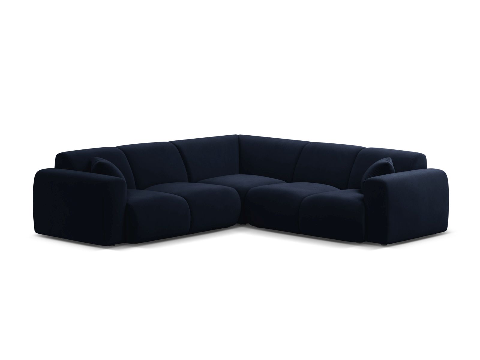 Velvet Symmetrical Corner Sofa, "Molino", 5 Seats, 252x252x72