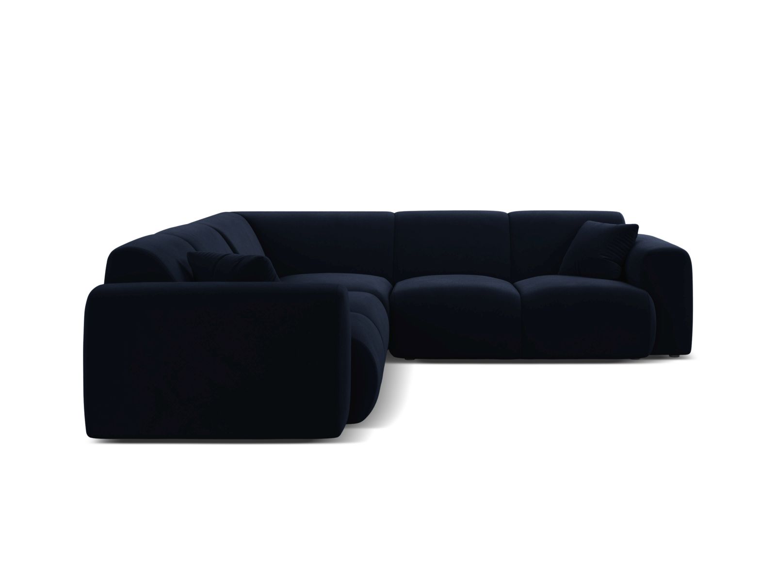 Velvet Symmetrical Corner Sofa, "Molino", 5 Seats, 252x252x72