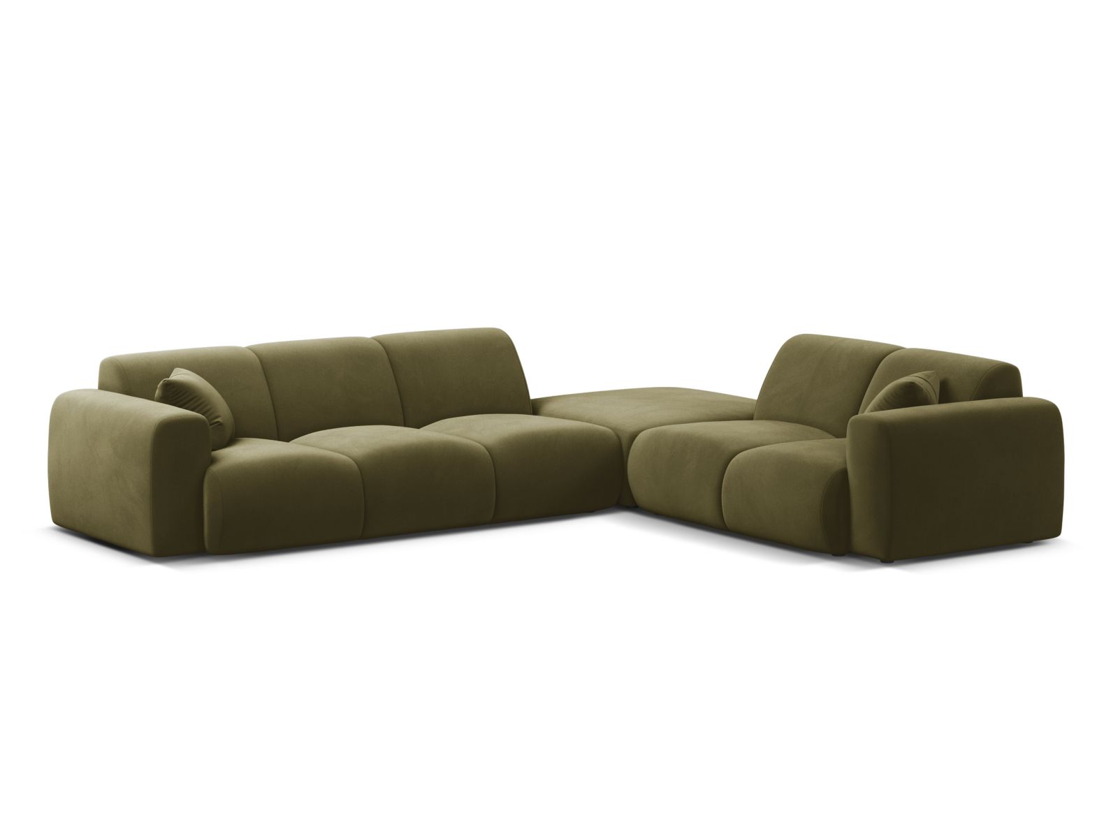 Velvet Right Corner Sofa, "Molino", 6 Seats, 315x250x72