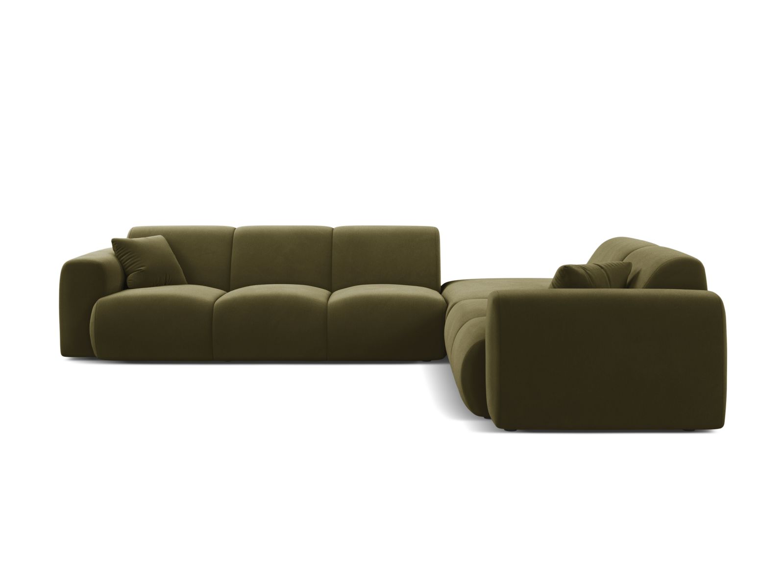 Velvet Right Corner Sofa, "Molino", 6 Seats, 315x250x72
