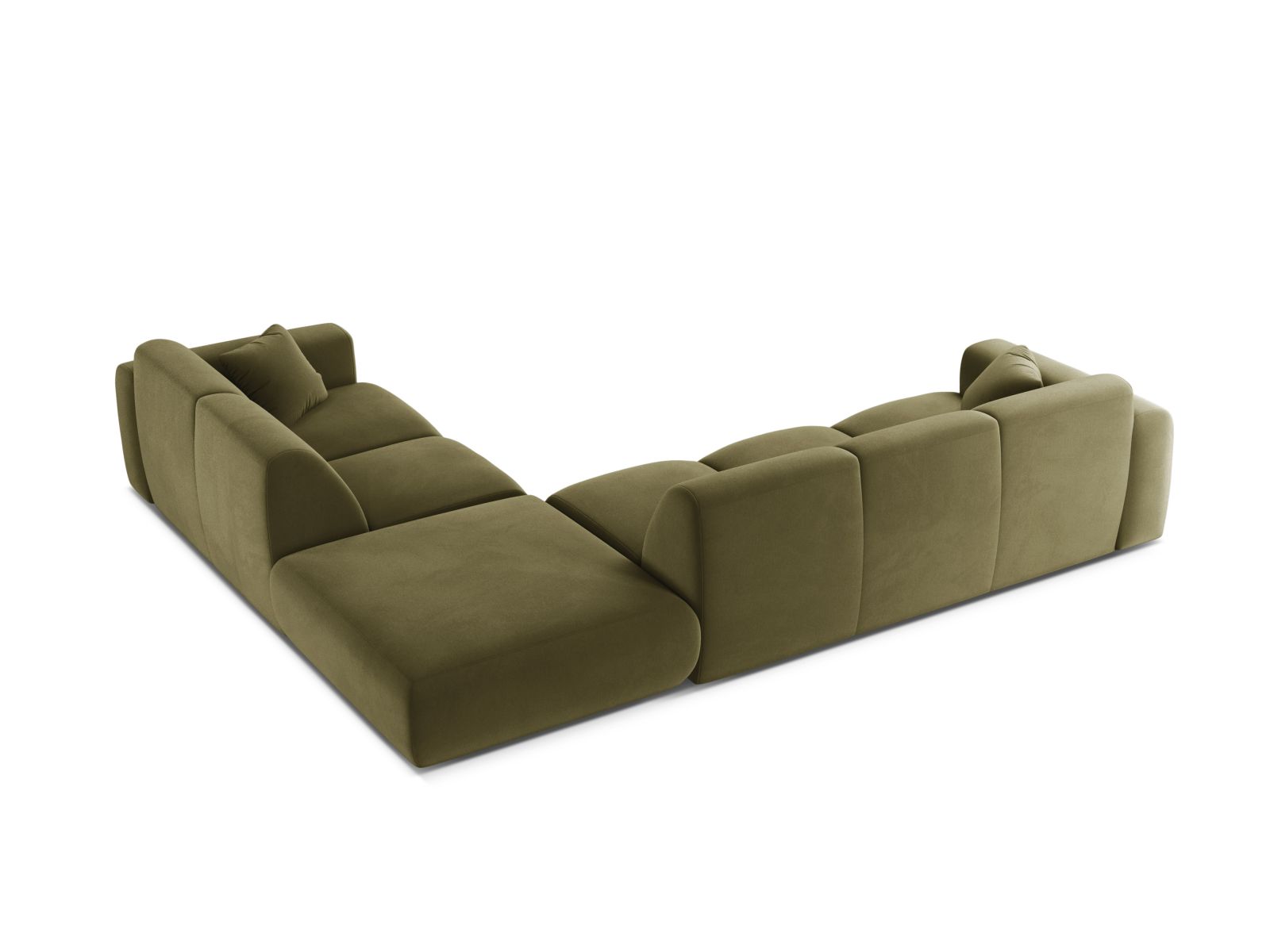 Velvet Right Corner Sofa, "Molino", 6 Seats, 315x250x72