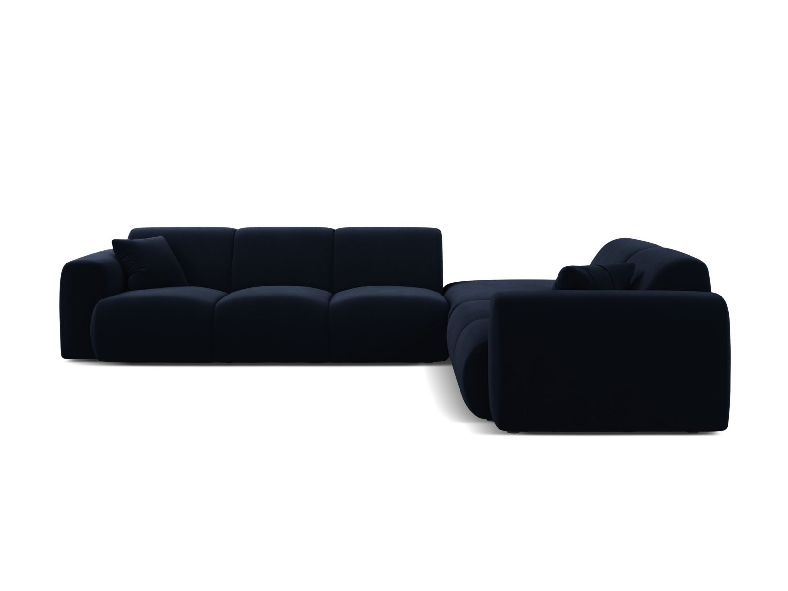 Velvet Right Corner Sofa, "Molino", 6 Seats, 315x250x72
