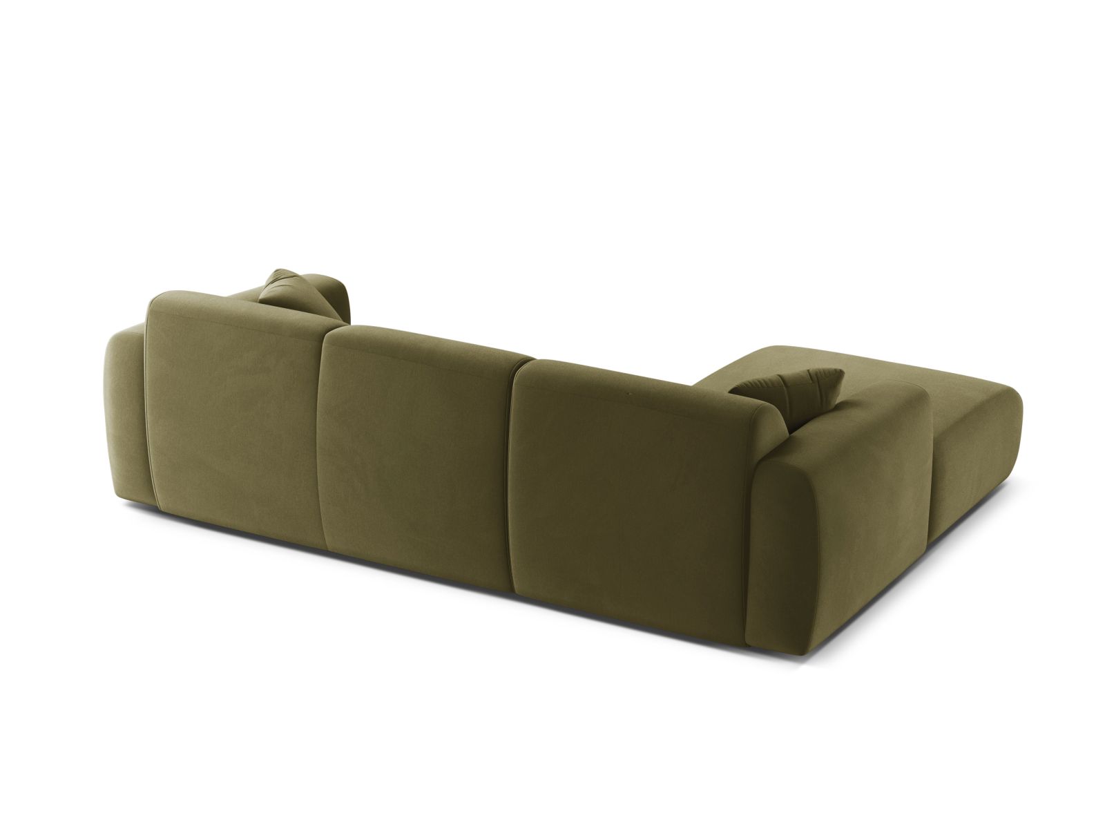 Velvet Left Corner Sofa, "Molino", 4 Seats, 255x170x72