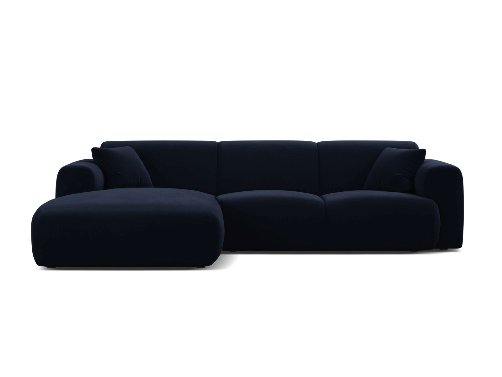 Velvet Left Corner Sofa, "Molino", 4 Seats, 255x170x72