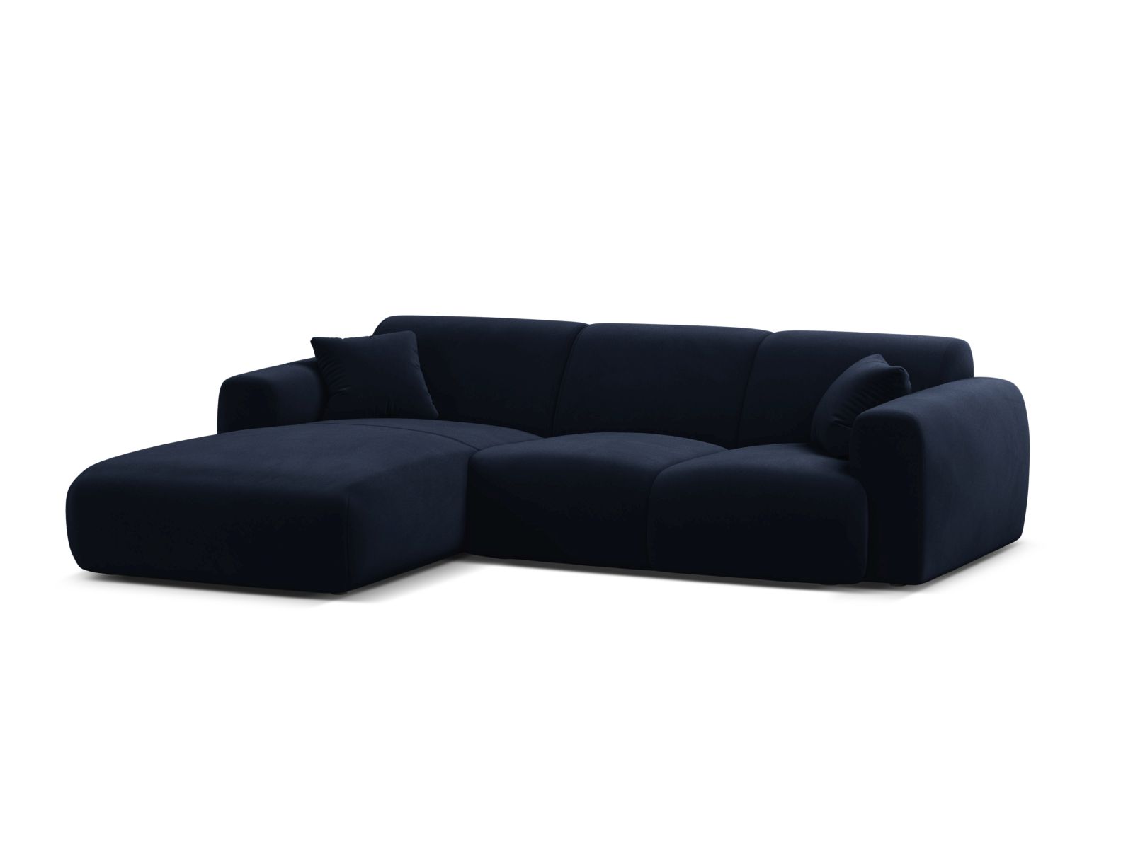 Velvet Left Corner Sofa, "Molino", 4 Seats, 255x170x72