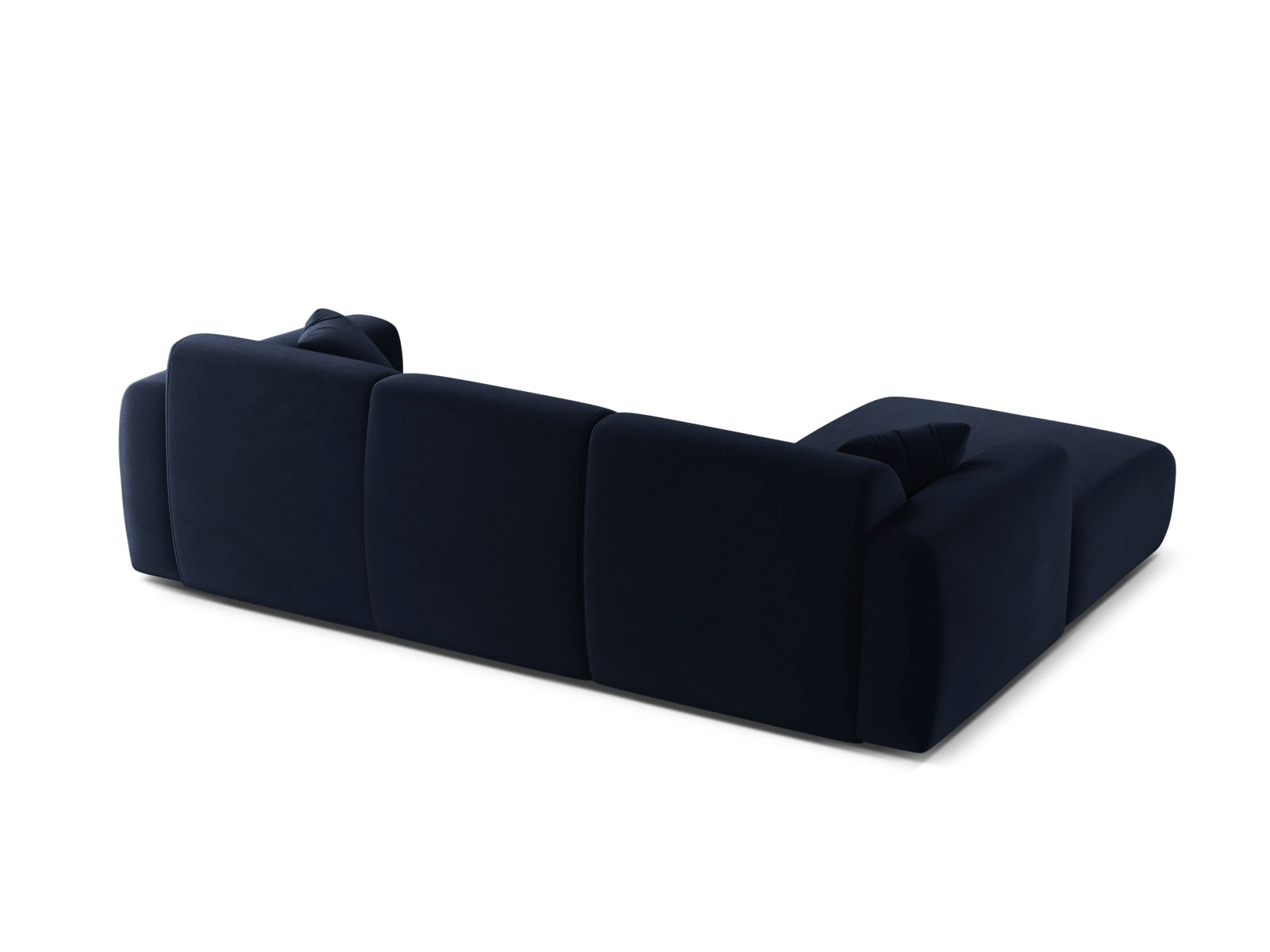 Velvet Left Corner Sofa, "Molino", 4 Seats, 255x170x72