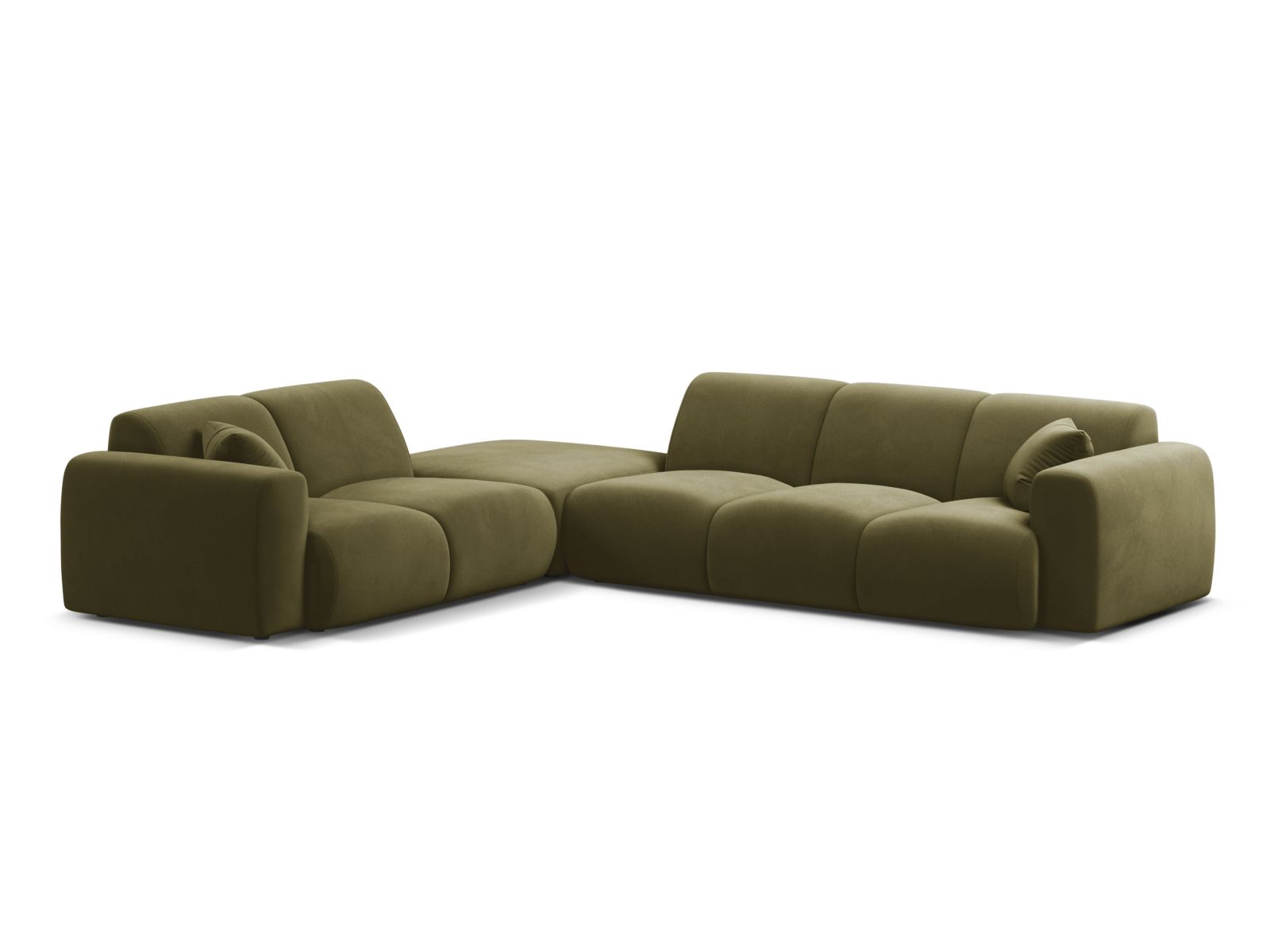 Velvet Left Corner Sofa, "Molino", 6 Seats, 315x250x72