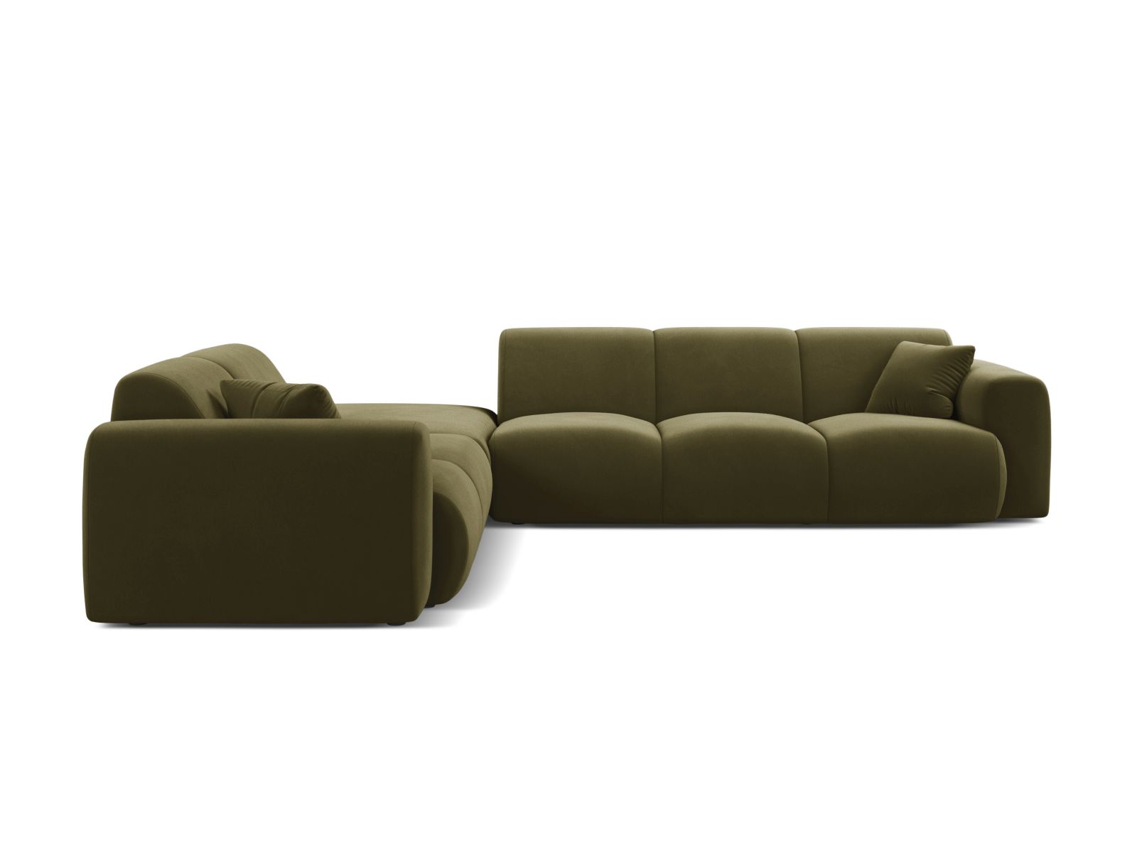 Velvet Left Corner Sofa, "Molino", 6 Seats, 315x250x72