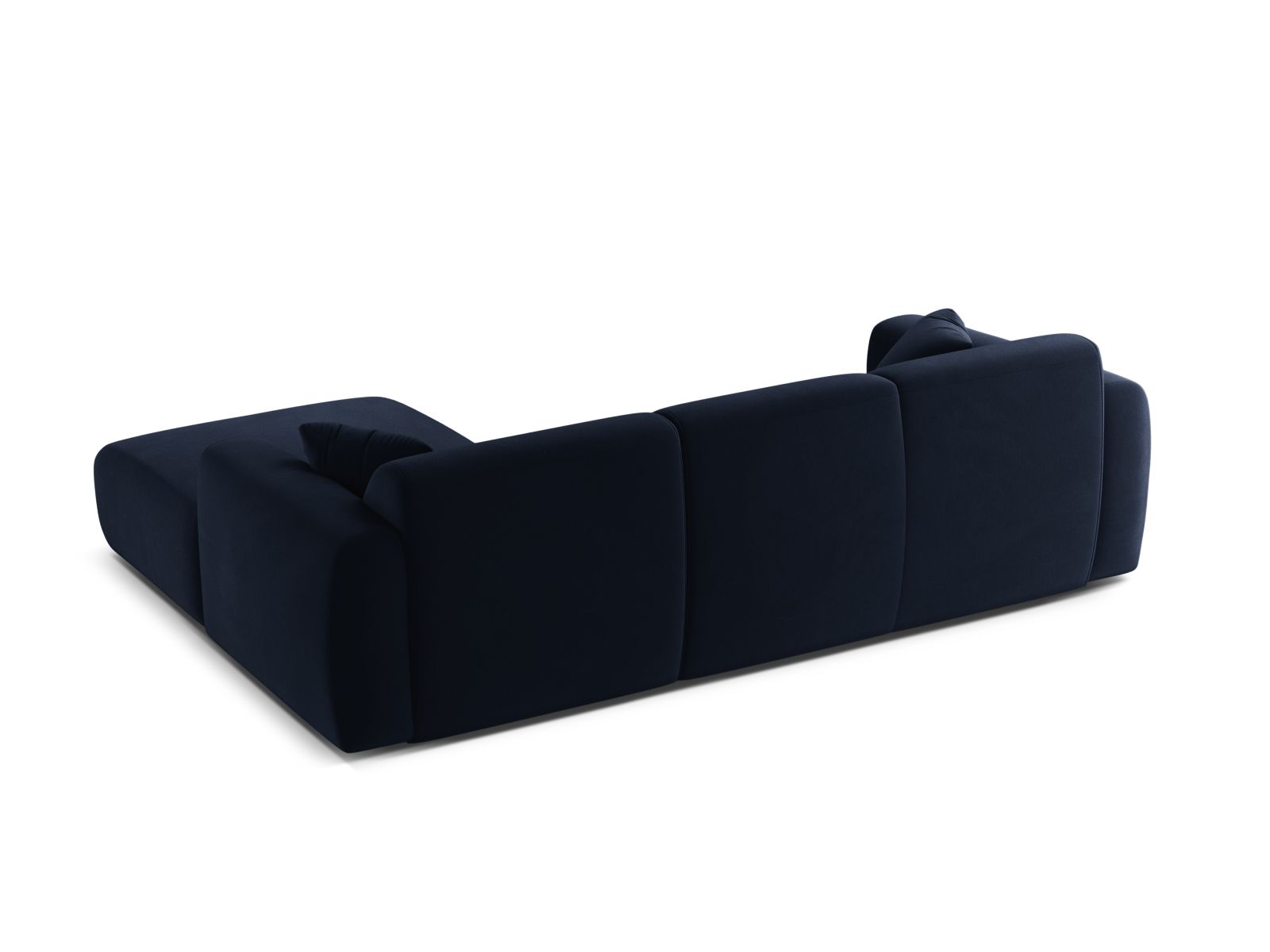 Velvet Right Corner Sofa, "Molino", 4 Seats, 255x170x72