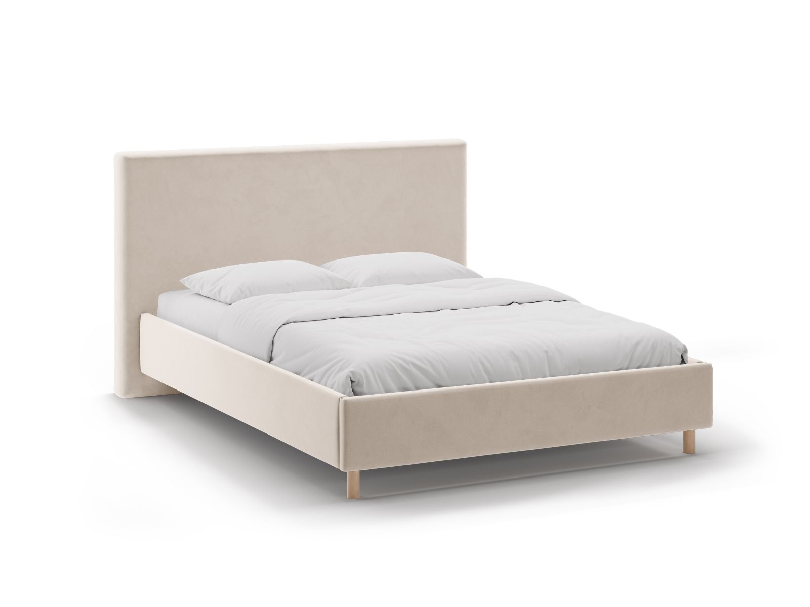 Velvet Storage Bed with Headboard, "Eloise", 170x220x110