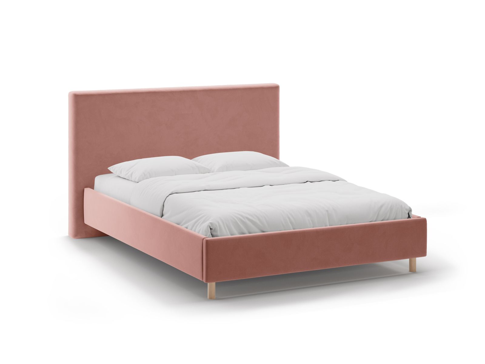 Velvet Storage Bed with Headboard, "Eloise", 170x220x110