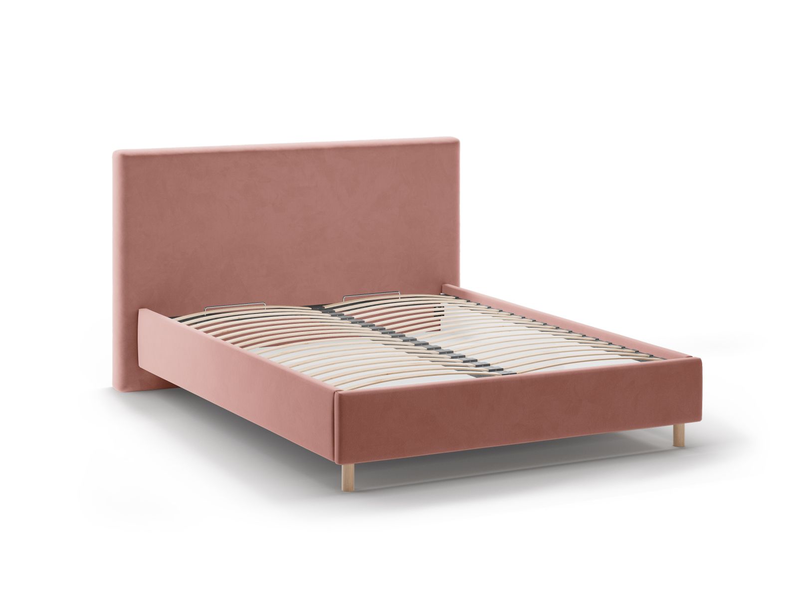 Velvet Storage Bed with Headboard, "Eloise", 170x220x110