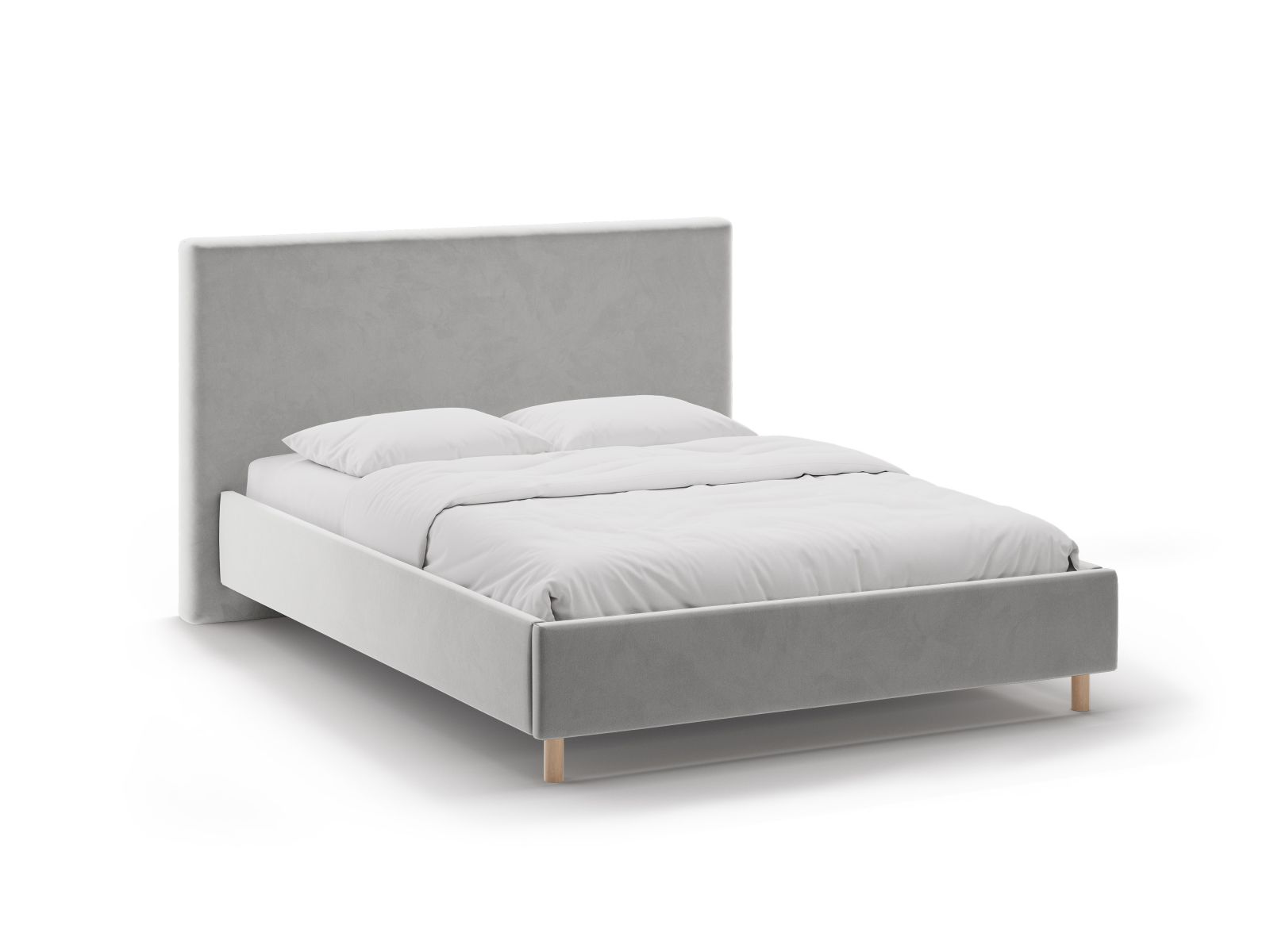 Velvet Storage Bed with Headboard, "Eloise", 170x220x110