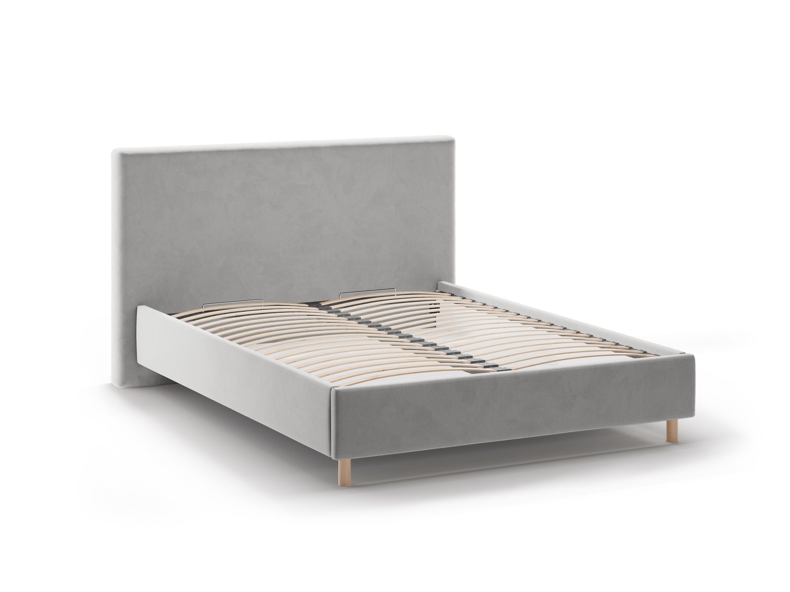 Velvet Storage Bed with Headboard, "Eloise", 170x220x110