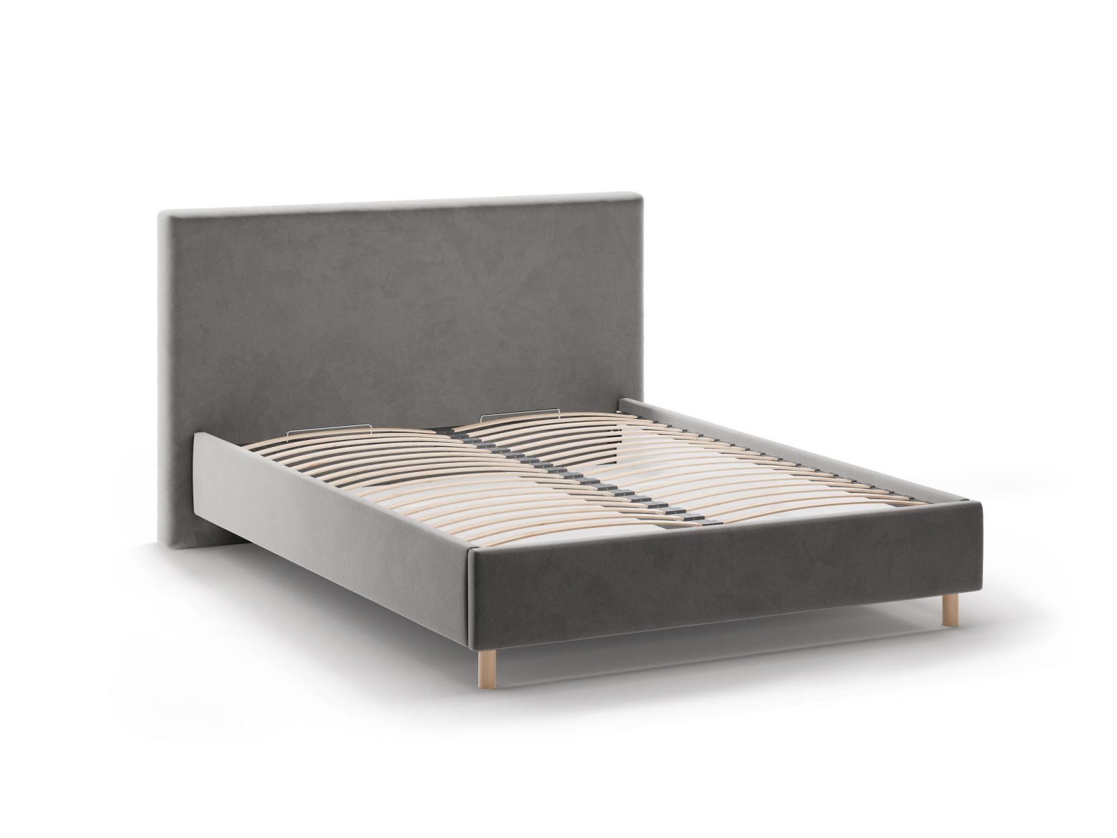 Velvet Storage Bed with Headboard, "Eloise", 170x220x110