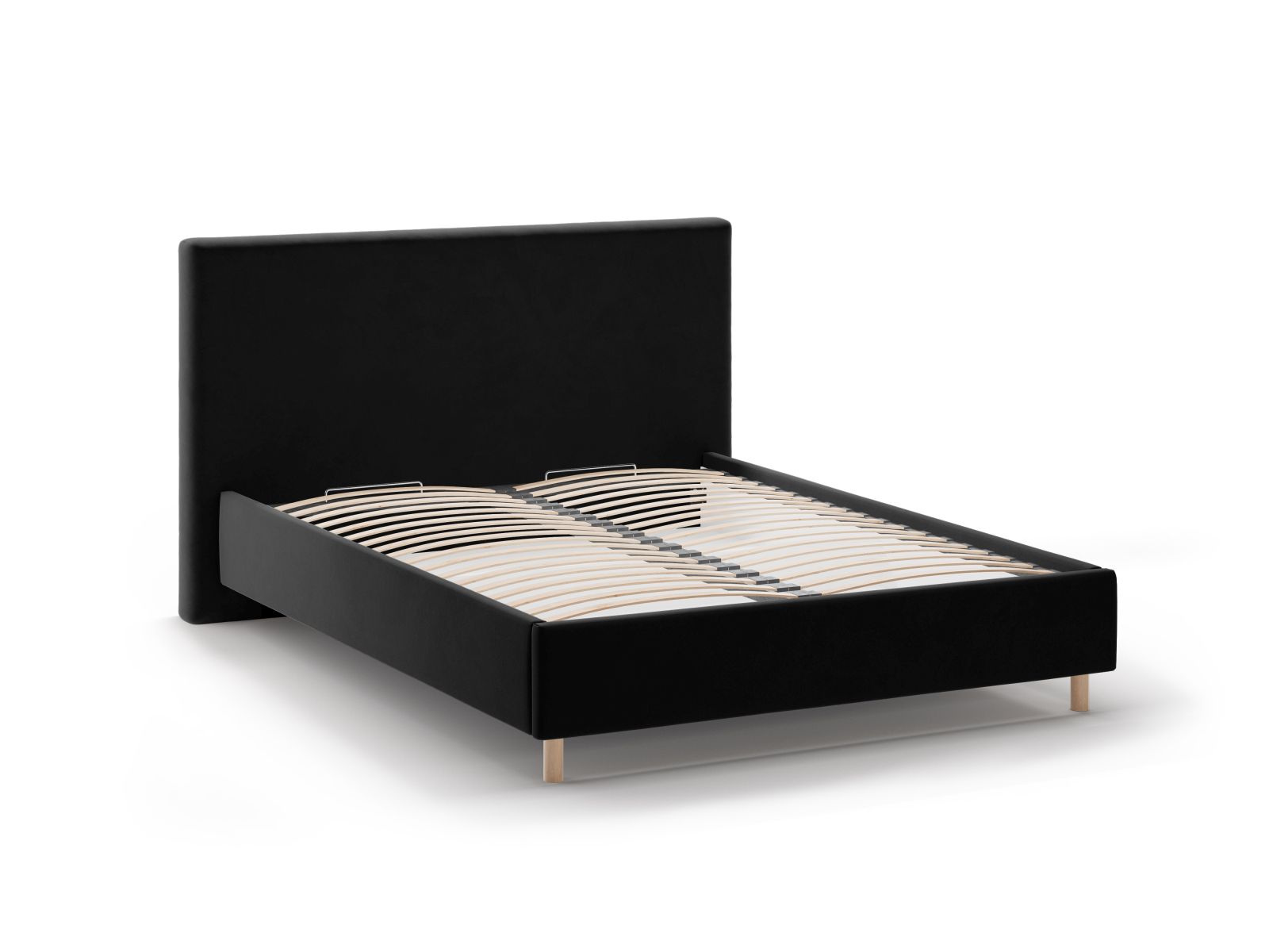 Velvet Storage Bed with Headboard, "Eloise", 170x220x110