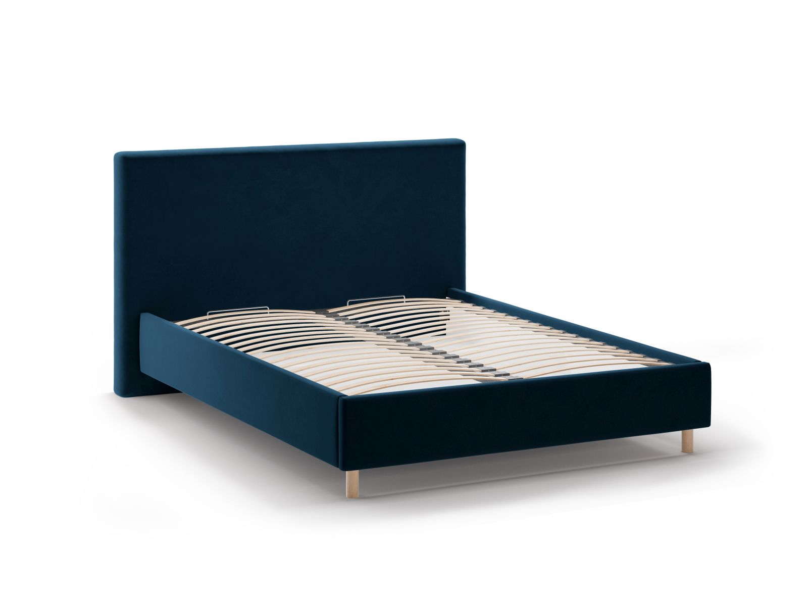 Velvet Storage Bed with Headboard, "Eloise", 170x220x110