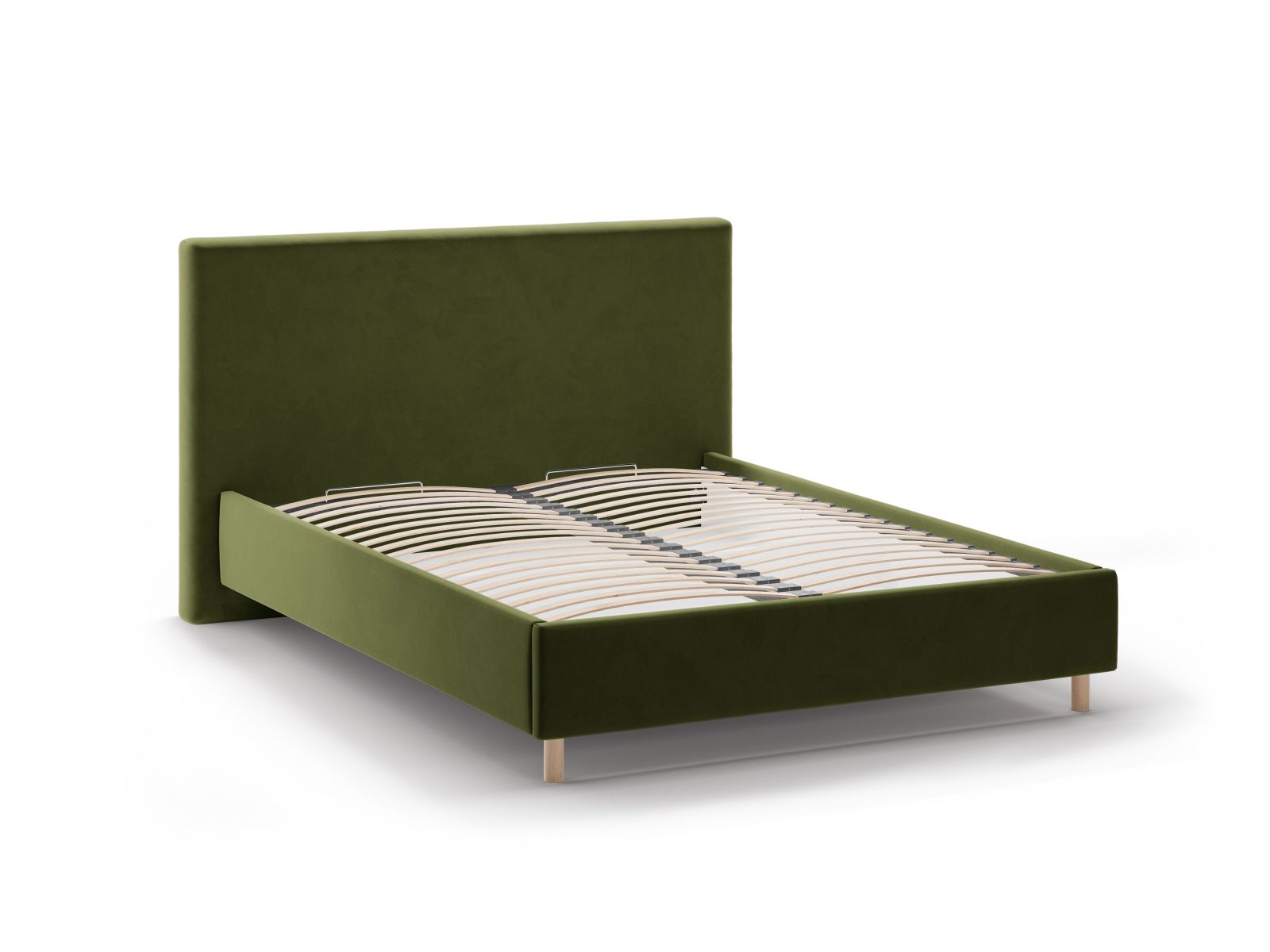 Velvet Storage Bed with Headboard, "Eloise", 170x220x110