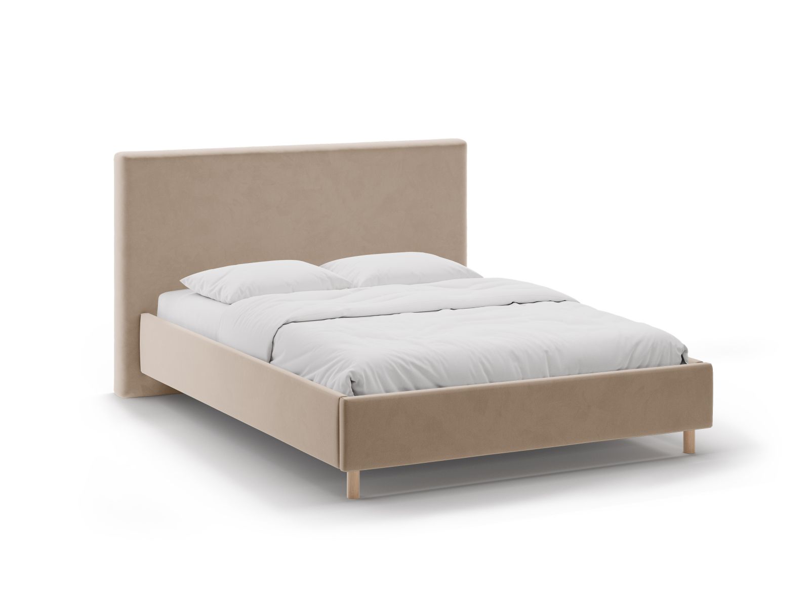 Velvet Storage Bed with Headboard, "Eloise", 190x220x110