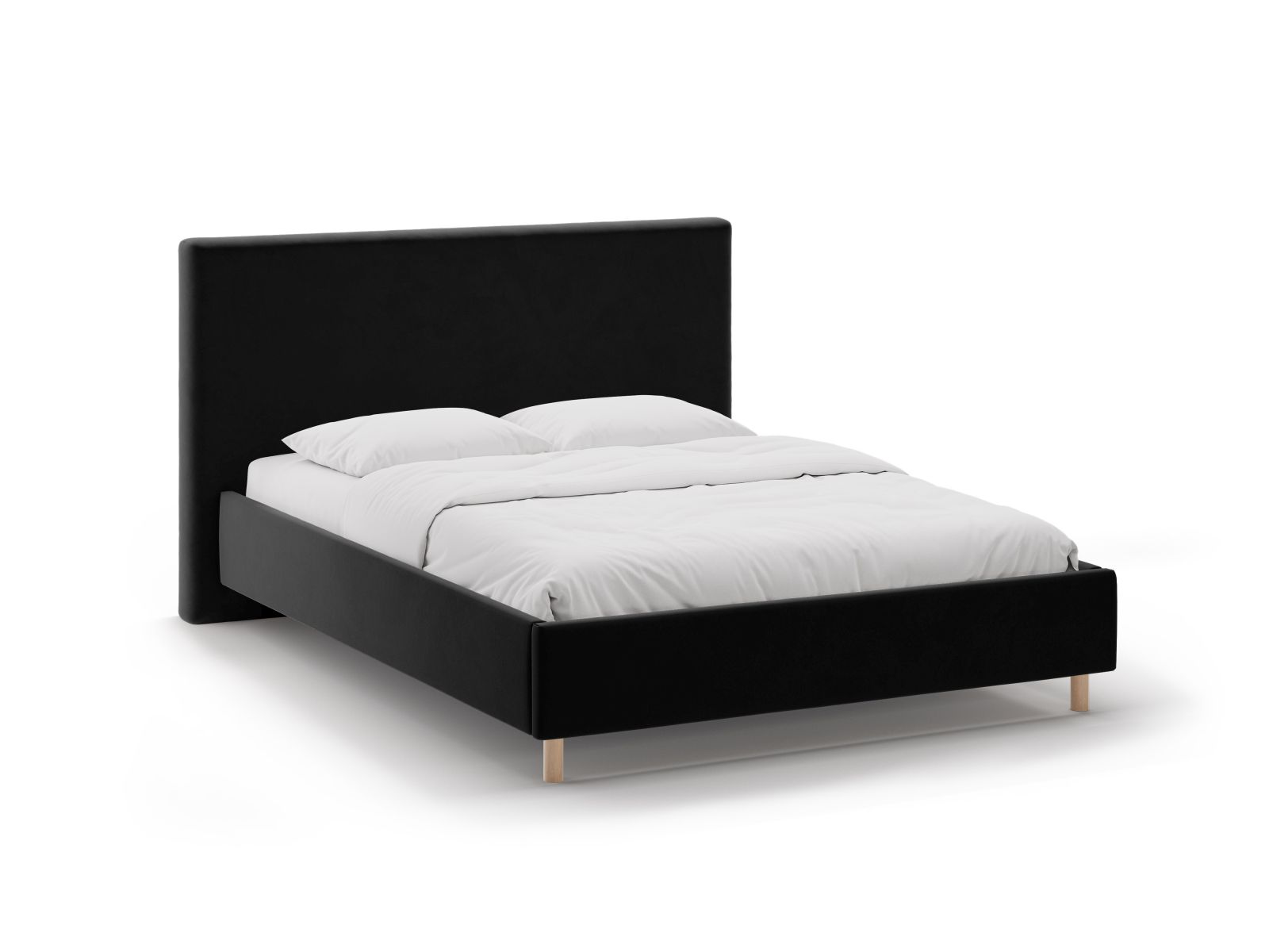 Velvet Storage Bed with Headboard, "Eloise", 190x220x110