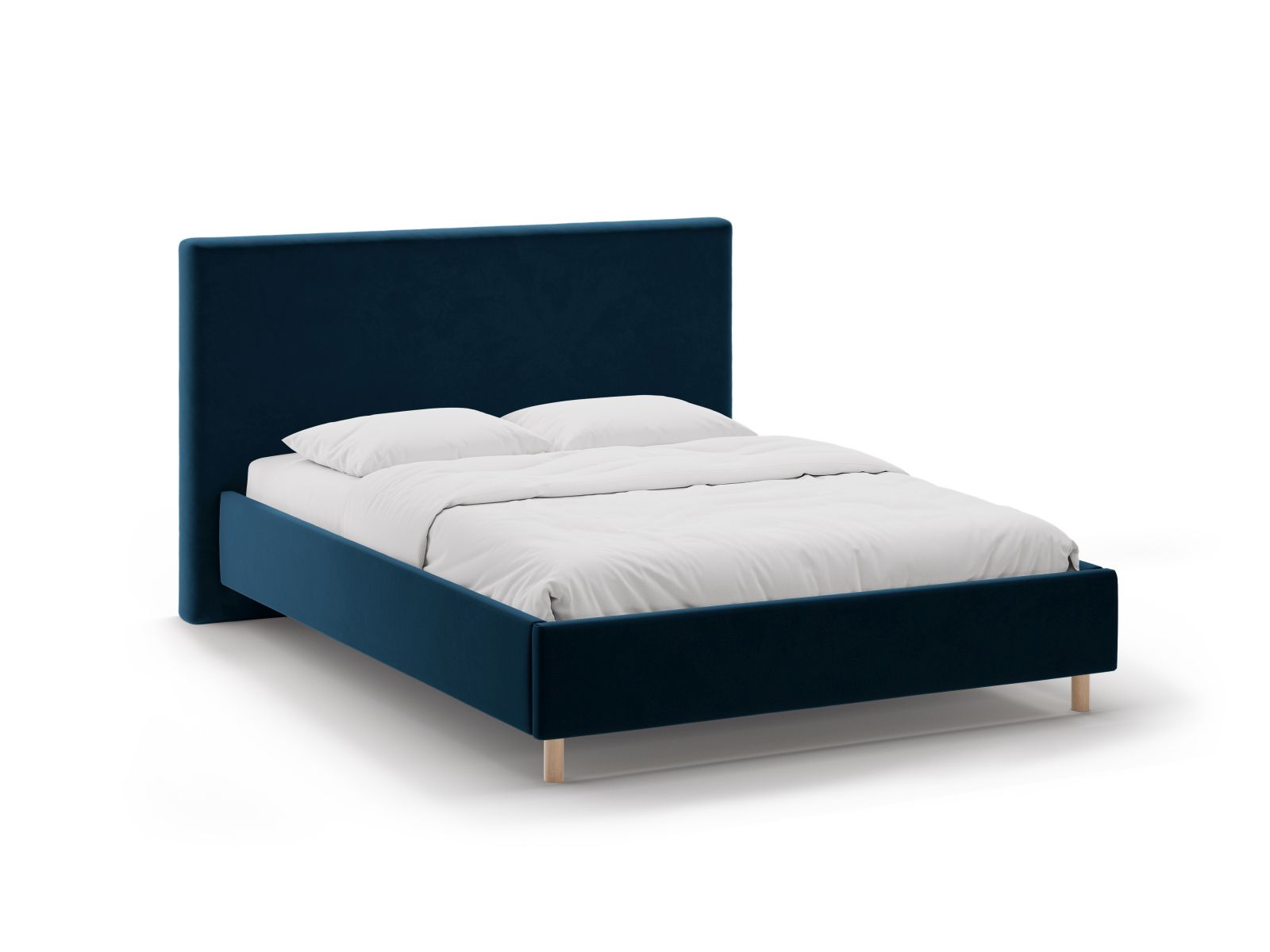 Velvet Storage Bed with Headboard, "Eloise", 190x220x110