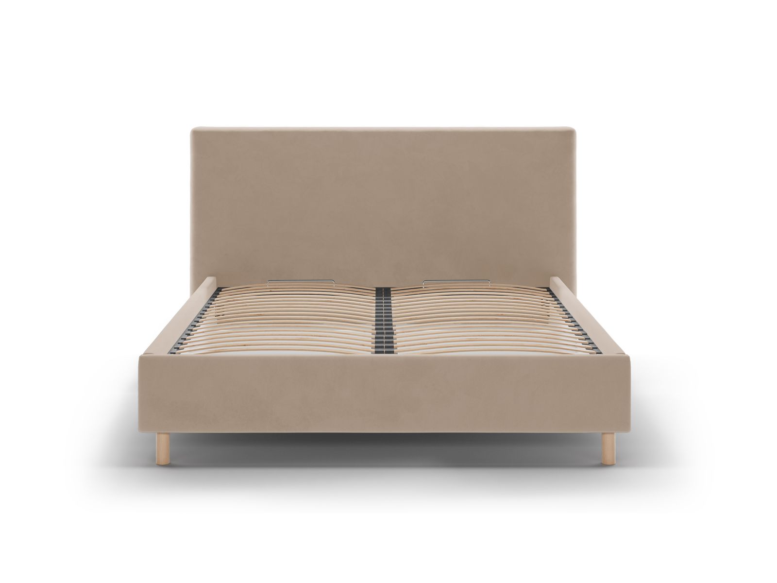 Velvet Storage Bed with Headboard, "Eloise", 210x220x110