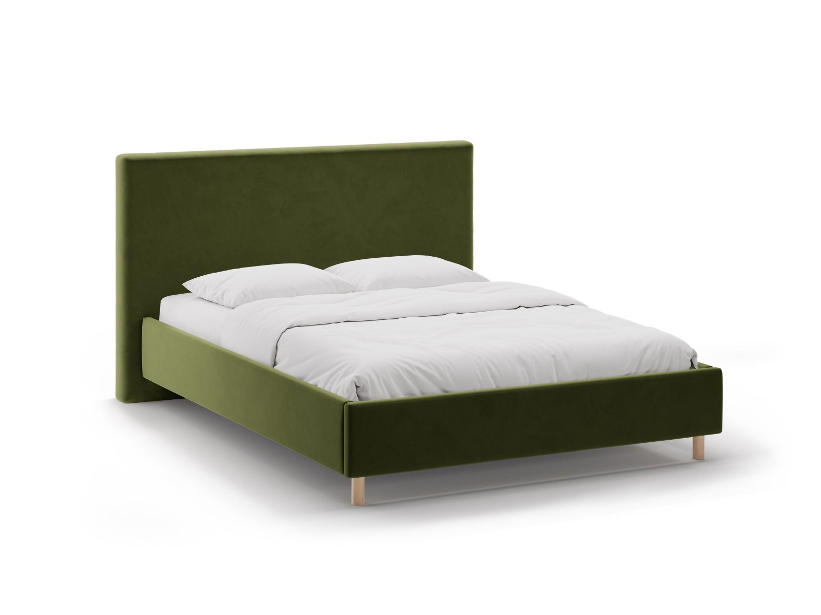Velvet Storage Bed with Headboard, "Eloise", 210x220x110