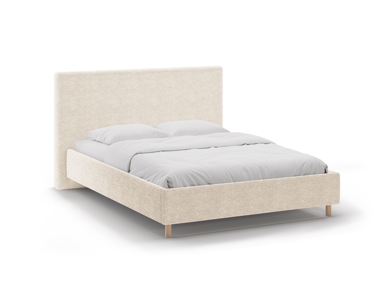 Boucle Storage Bed with Headboard, "Eloise", 170x220x110